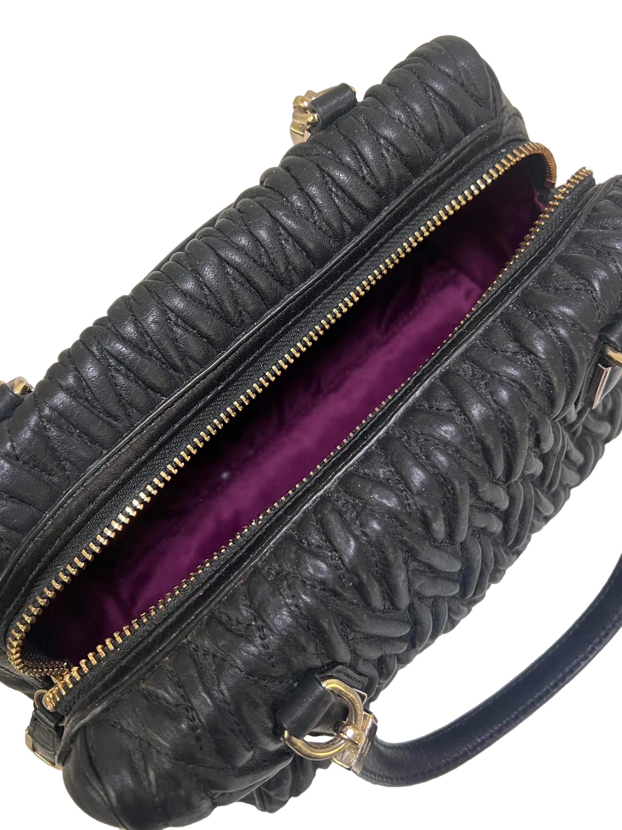 Black Madison Gathered Twist Bag