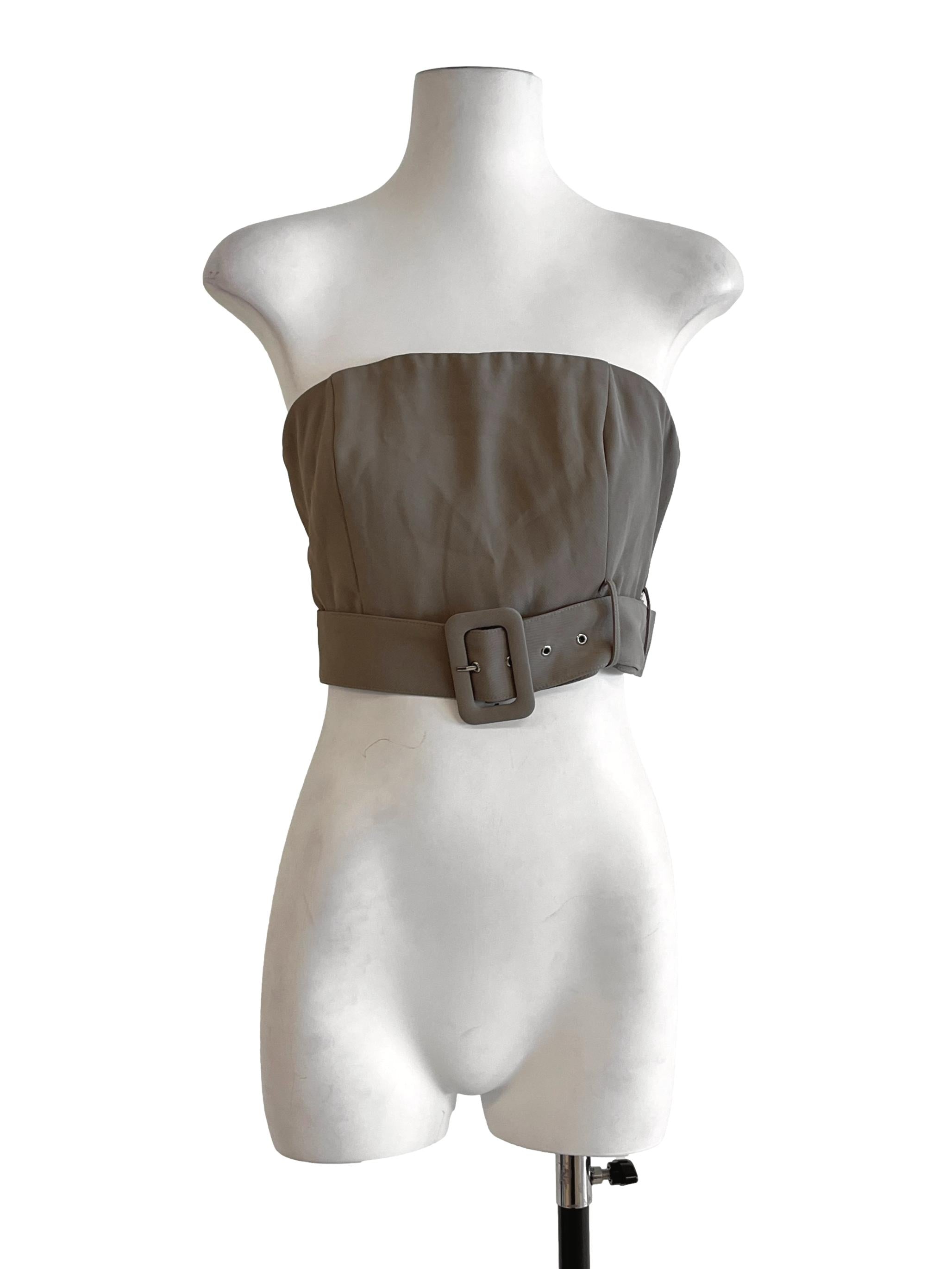Ash Grey Strapless Top