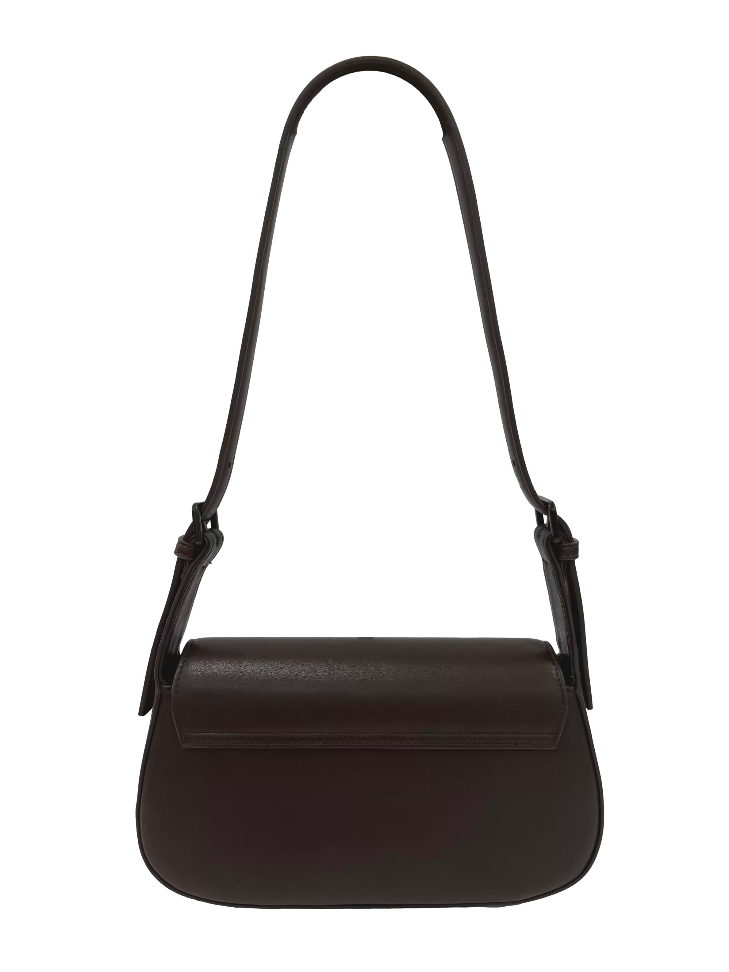 Chocolate Brown Baguette Crossbody Bag