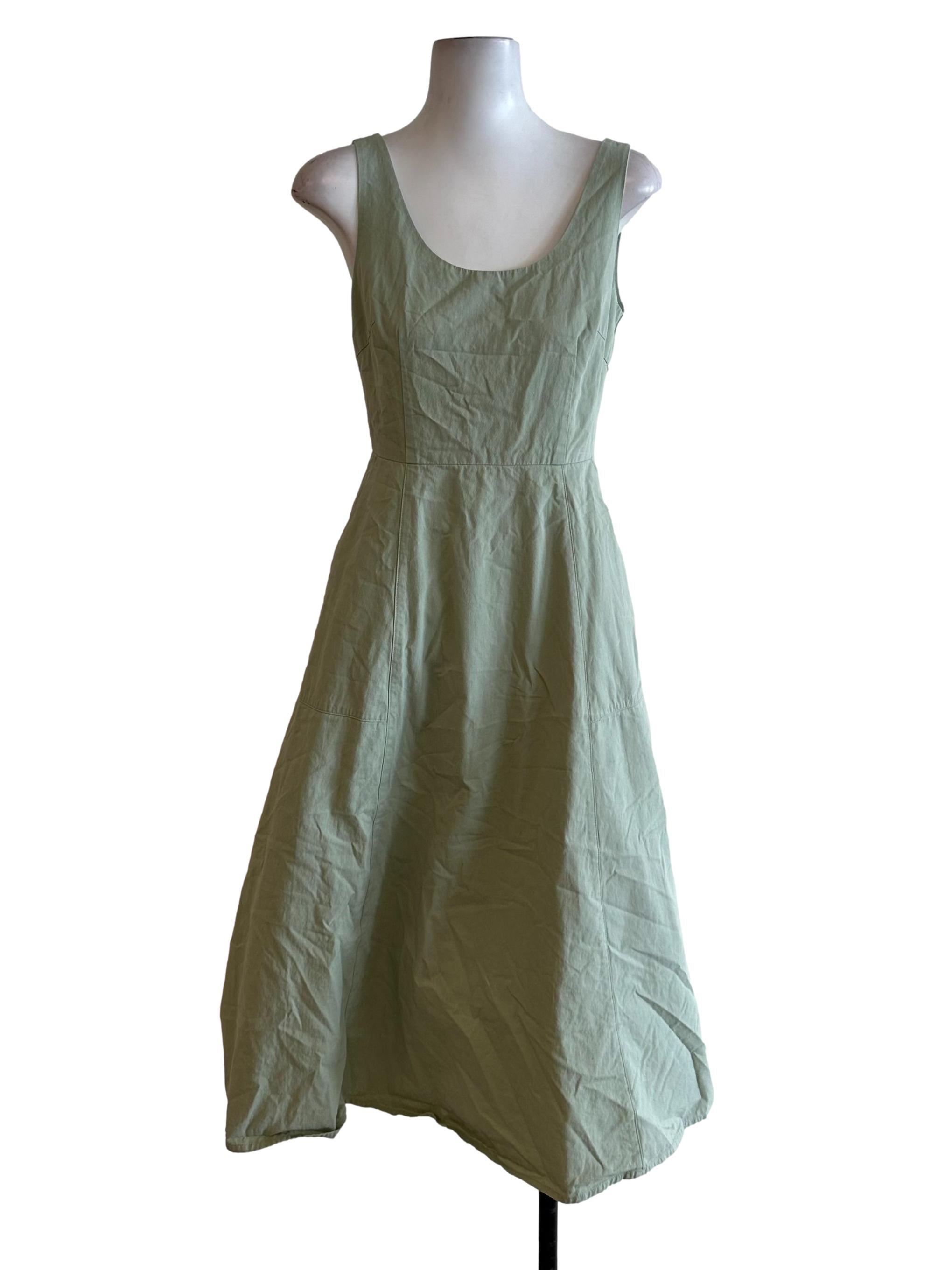 Pastel Green Scoop A Line Dress OSN
