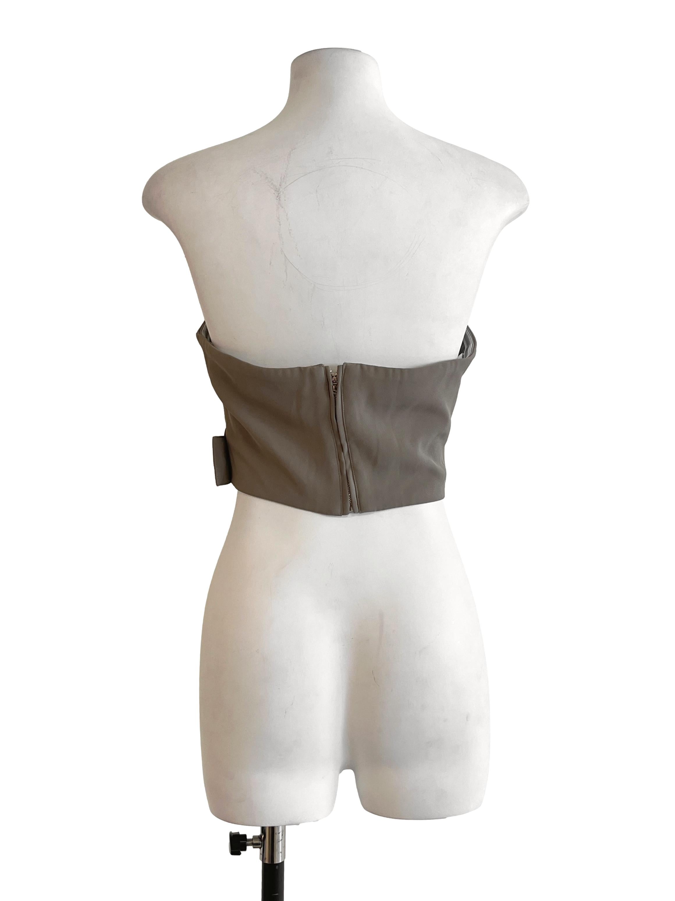 Ash Grey Strapless Top