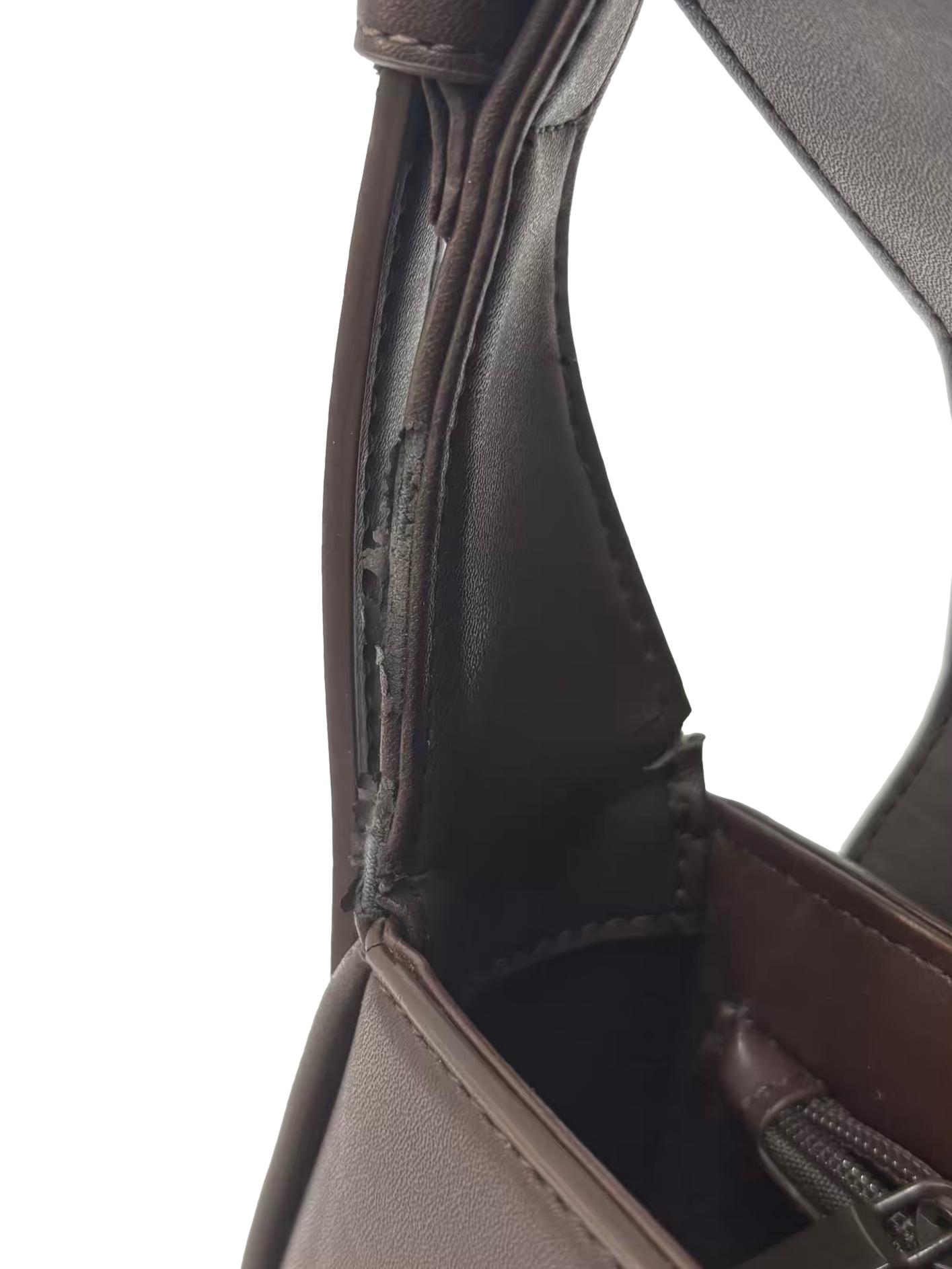 Chocolate Brown Baguette Crossbody Bag