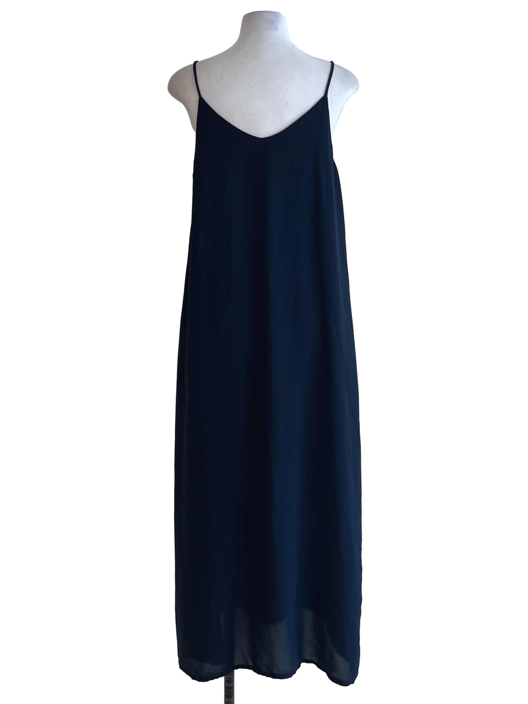 Navy Blue V-Neckline Shift Dress