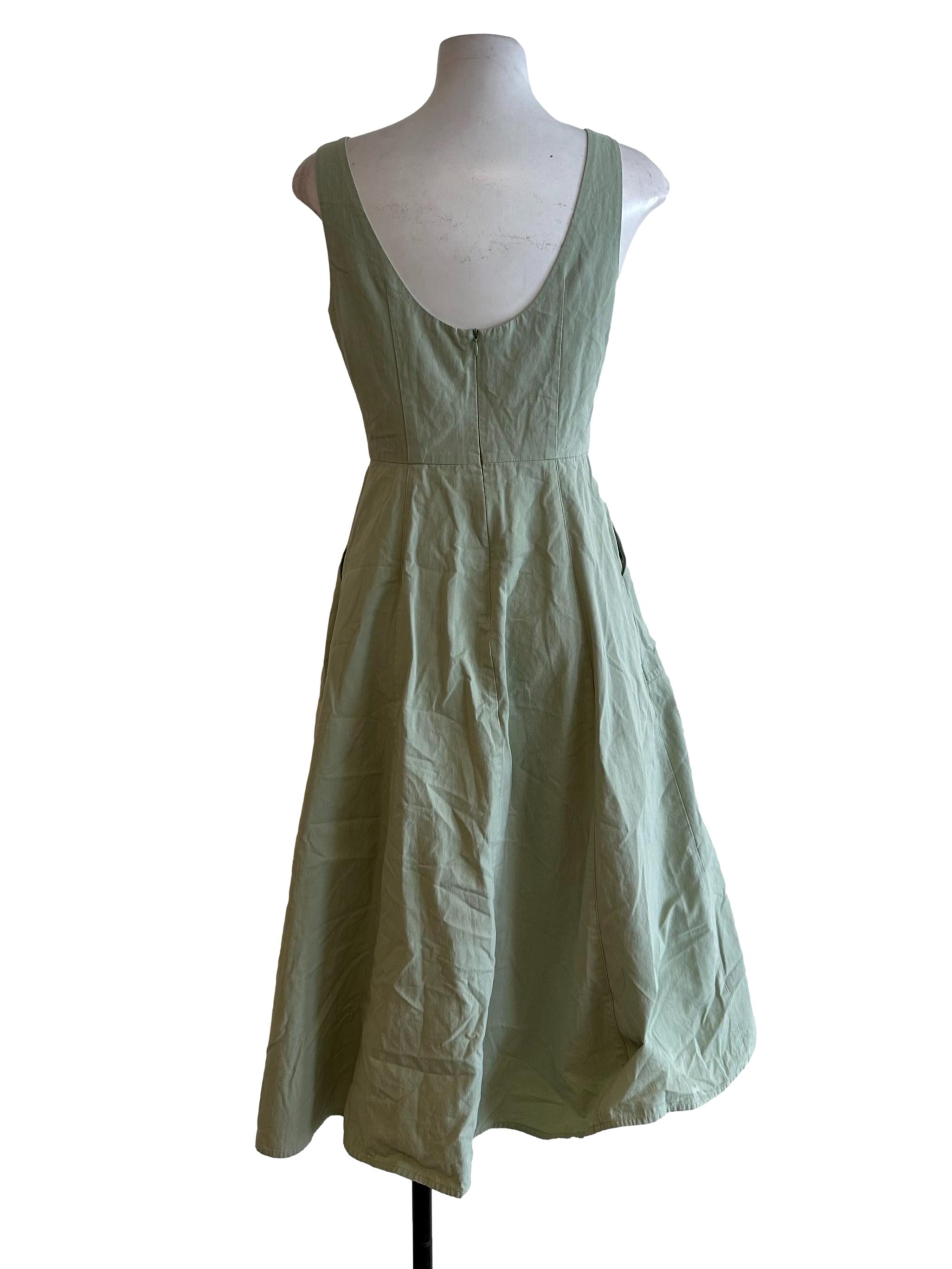 Pastel Green Scoop A Line Dress OSN