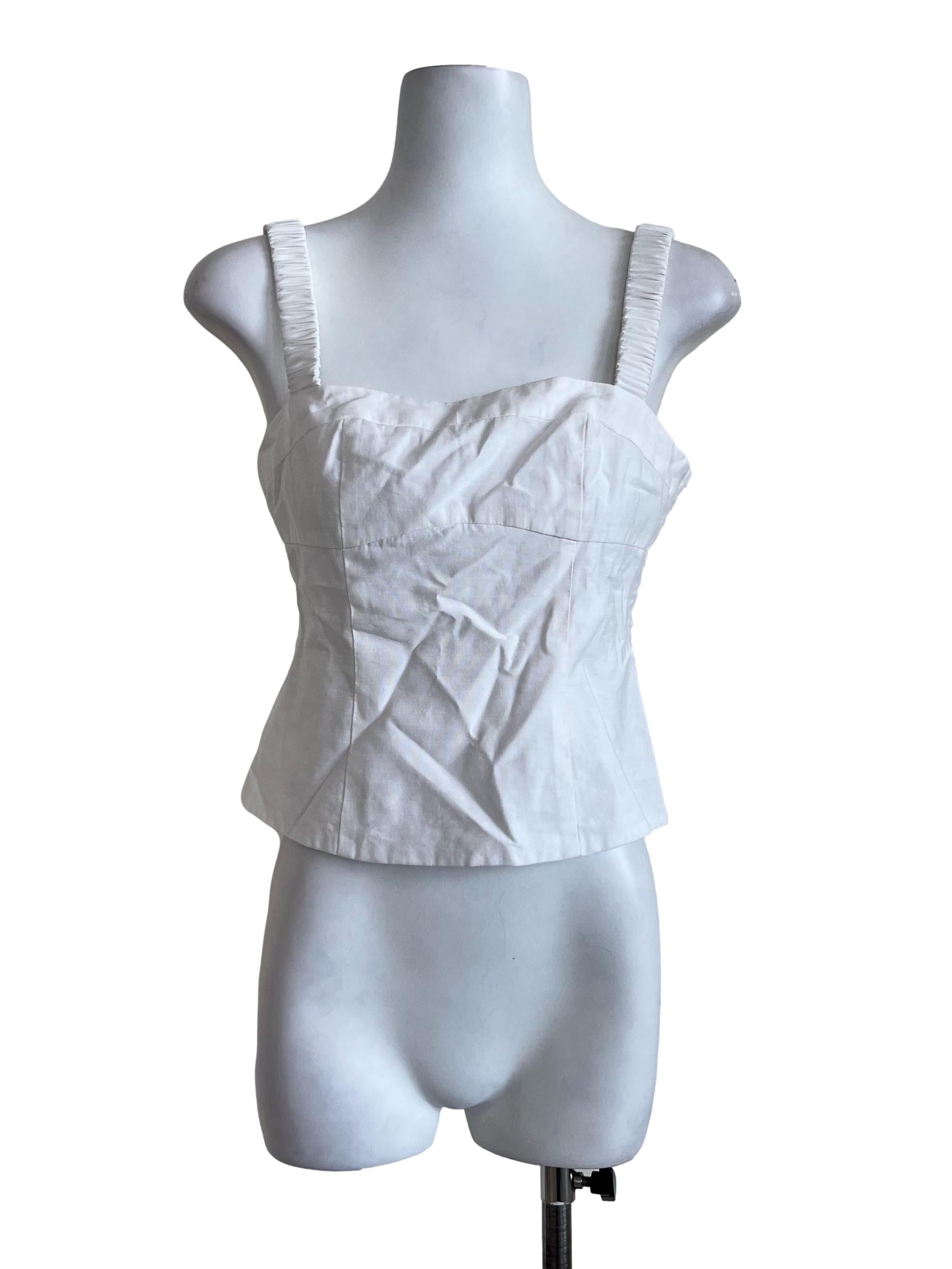 White Plain Sleeveless Top