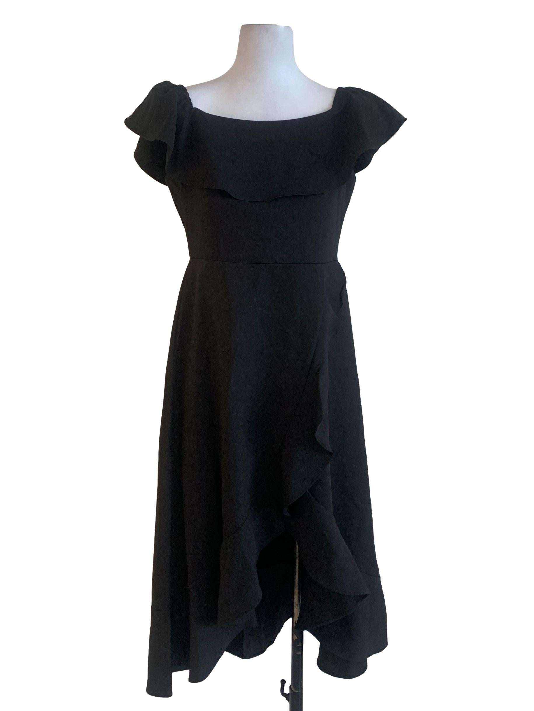 Black Empire Round Neck Dress