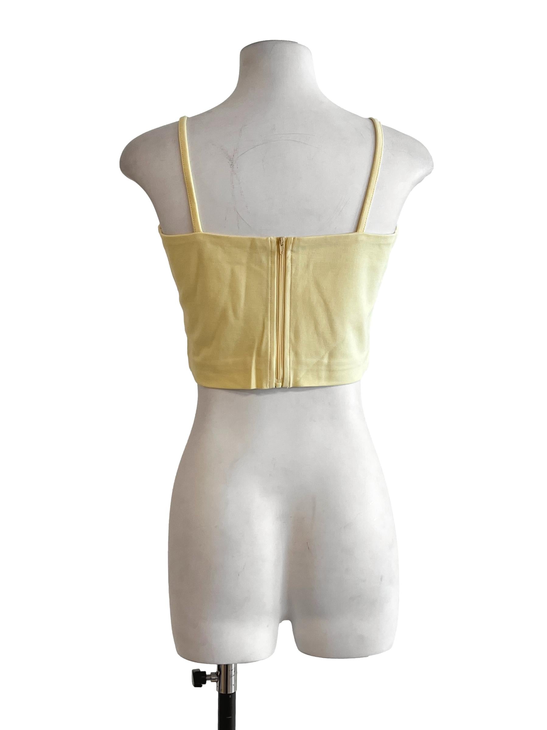Lemon Yellow Square Sleeveless Top