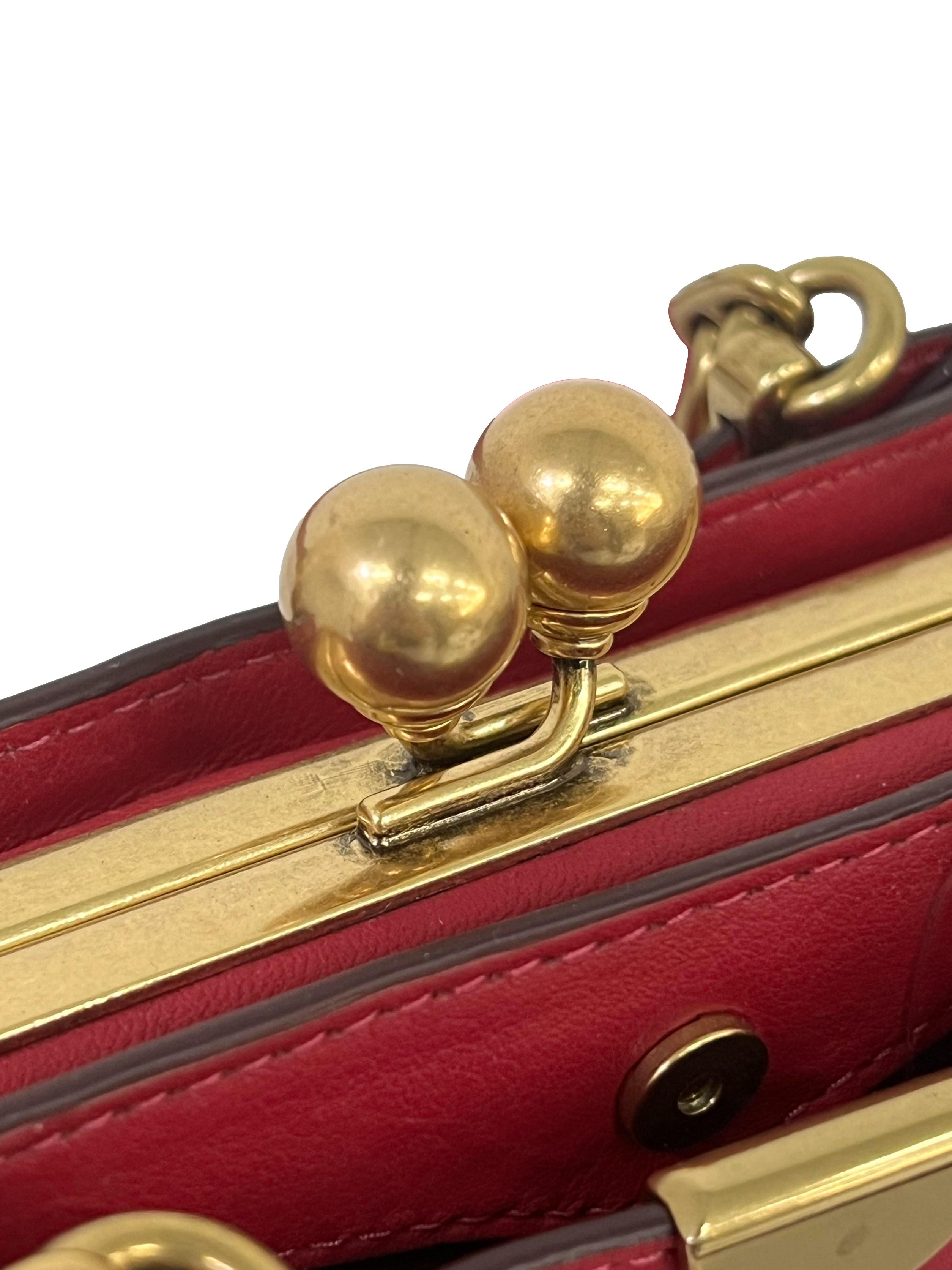 Magenta Pink Leather Dreamer Satchel Bag