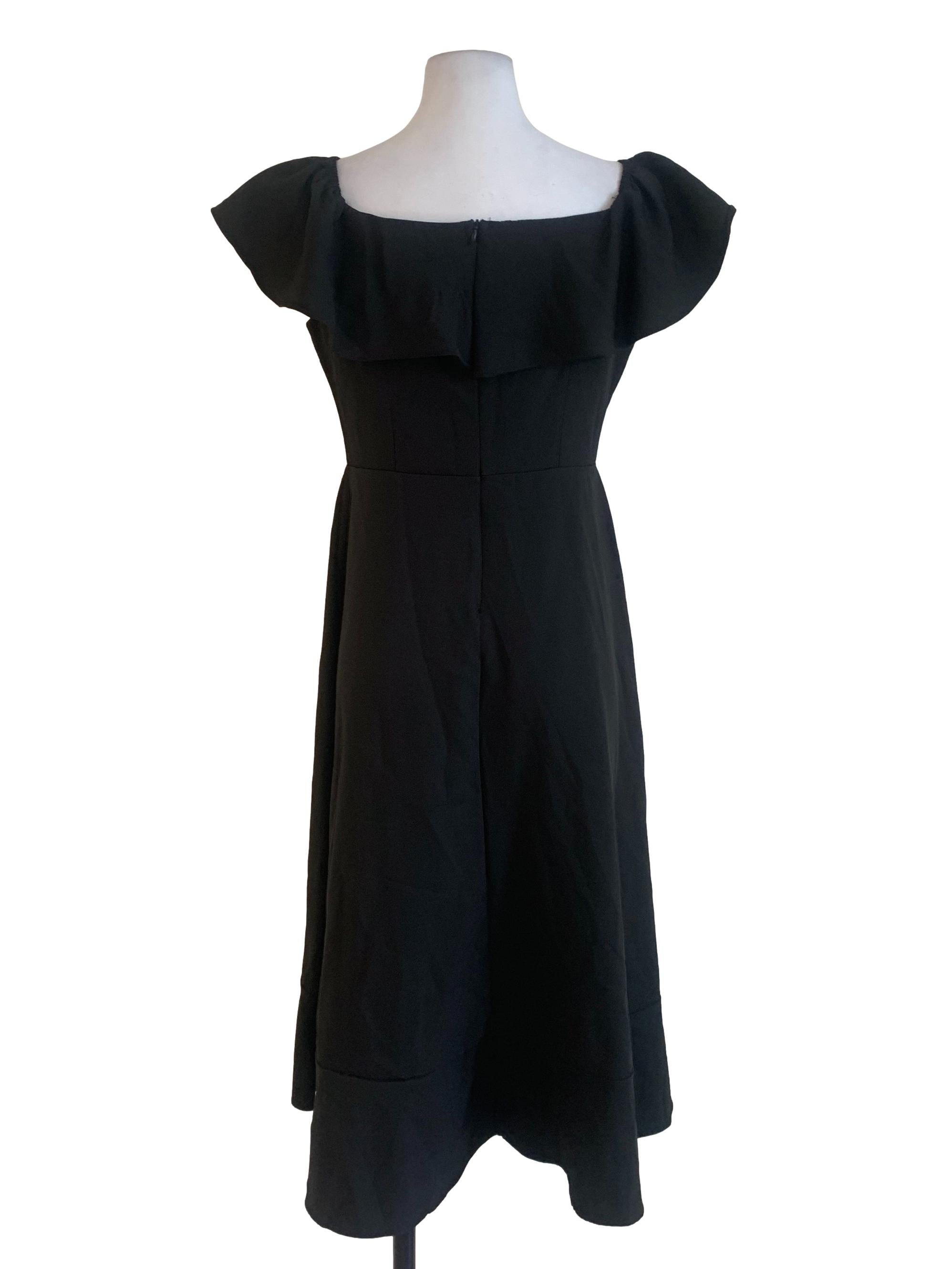 Black Empire Round Neck Dress