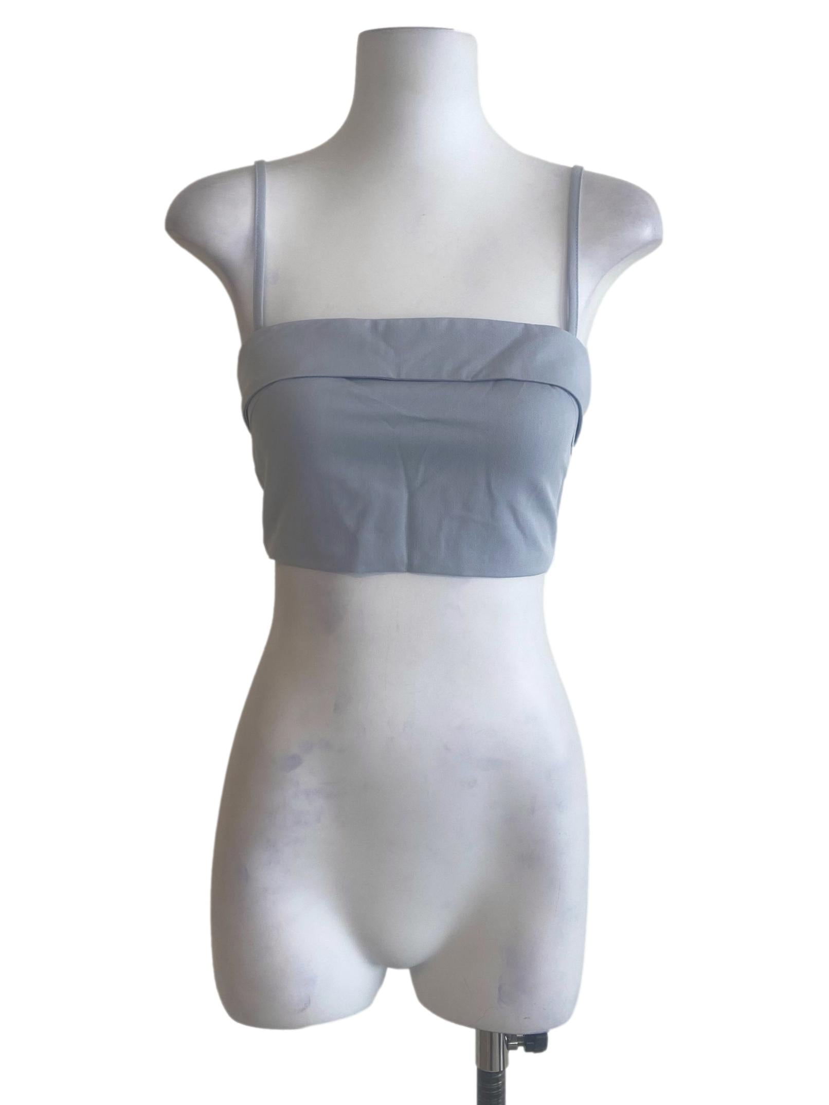 Blue Gemina Crop Padded Top