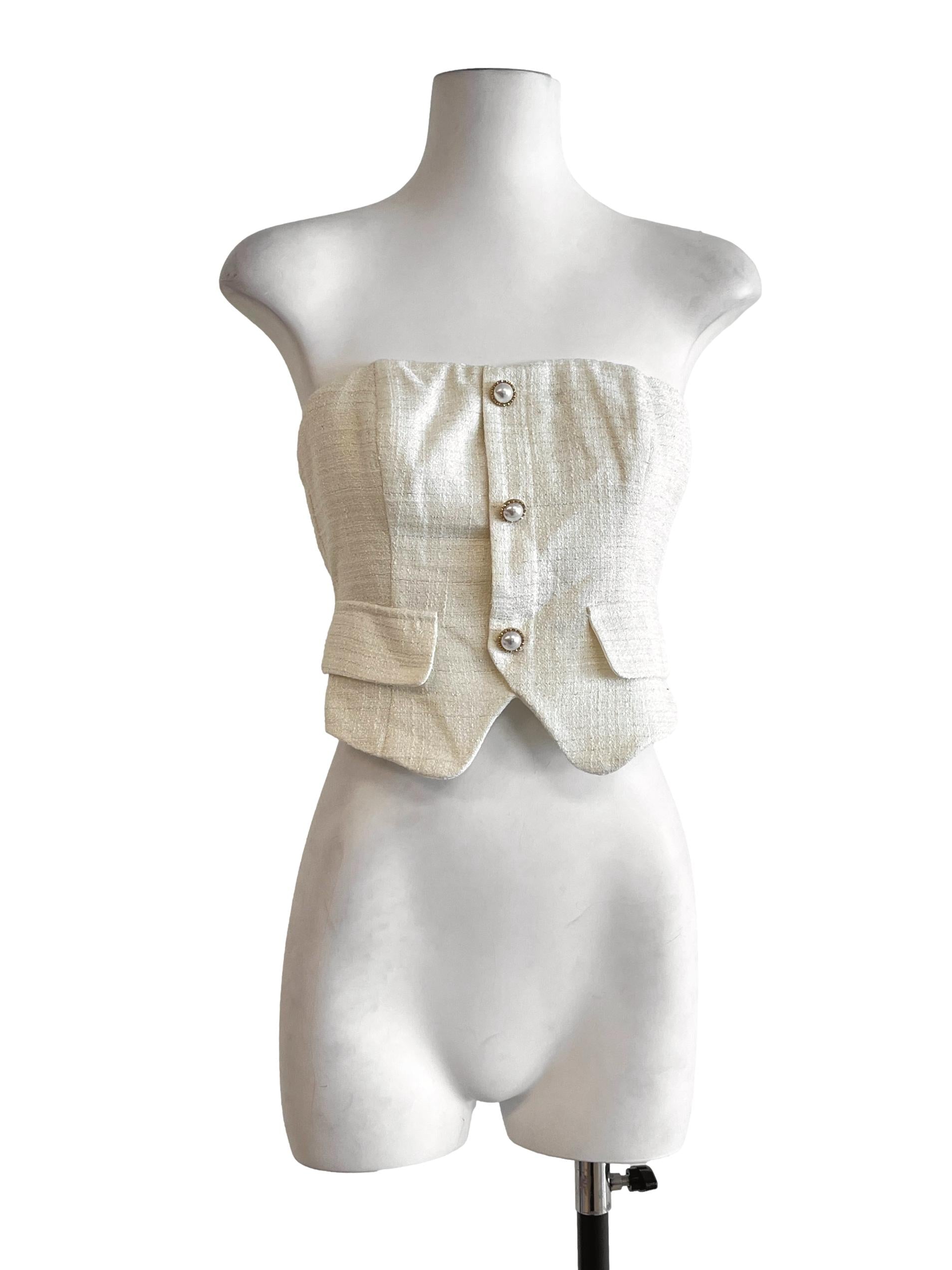 Ivory White Strapless Top