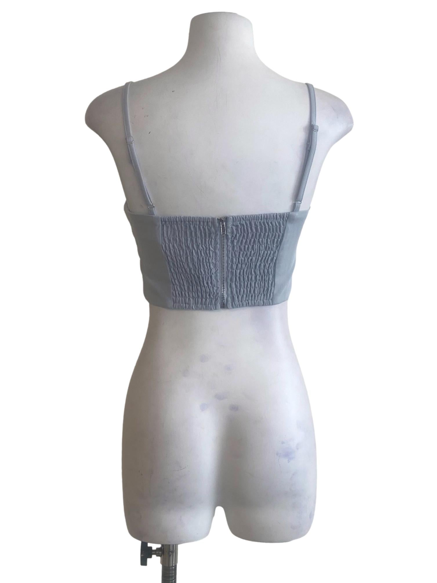 Blue Gemina Crop Padded Top