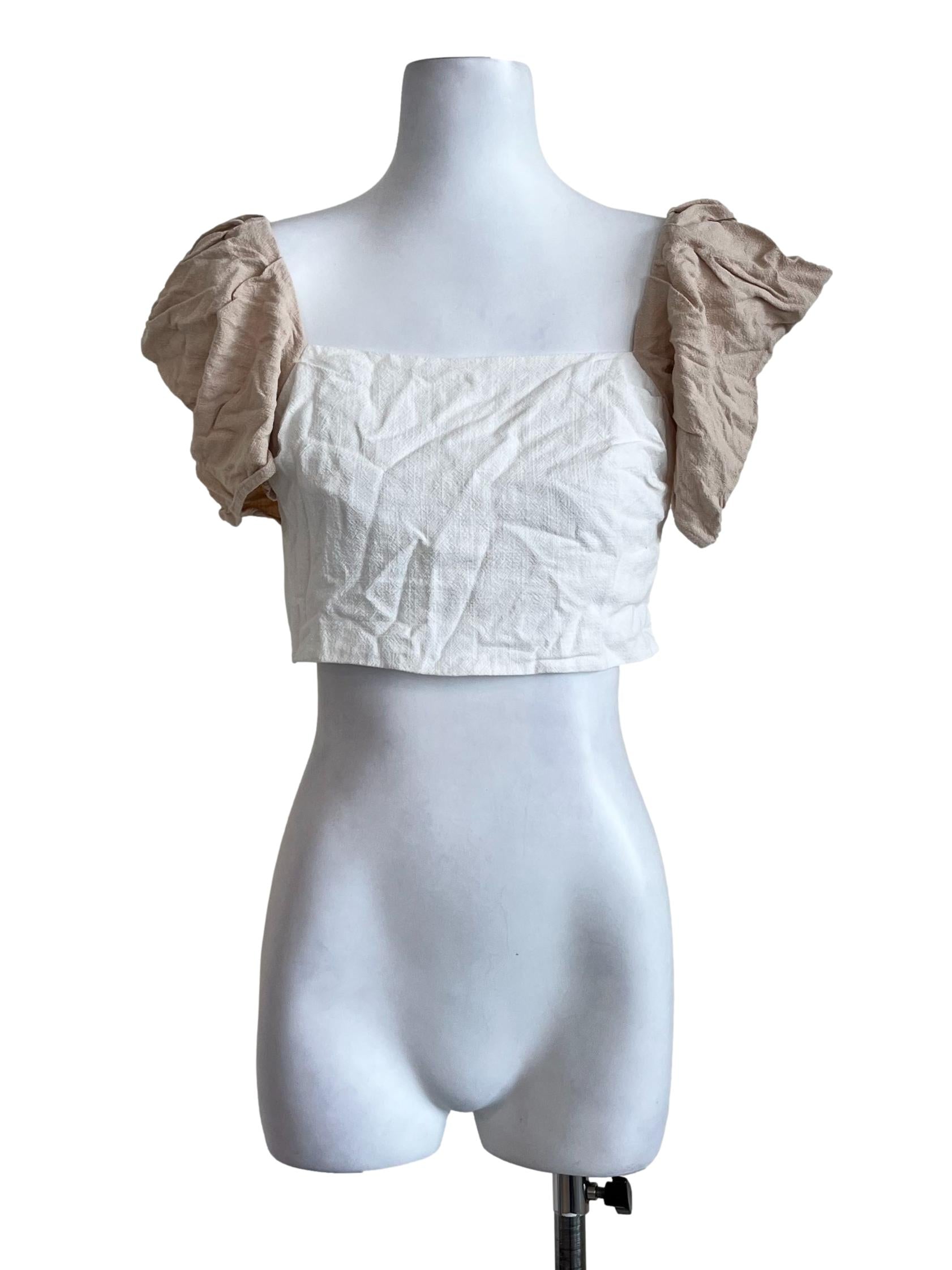 White Plain Short Sleeve Top