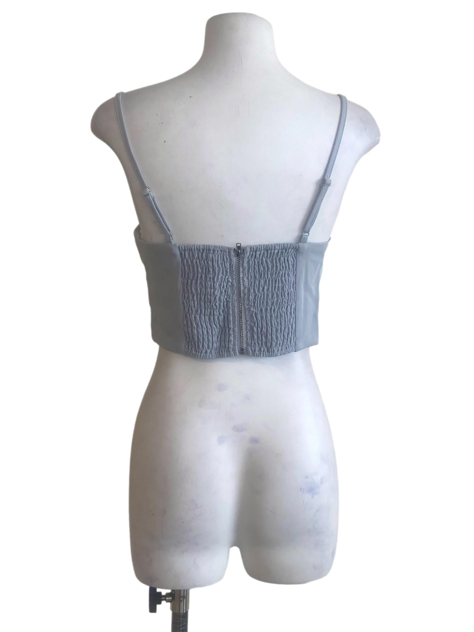 Blue Gemina Crop Padded Top