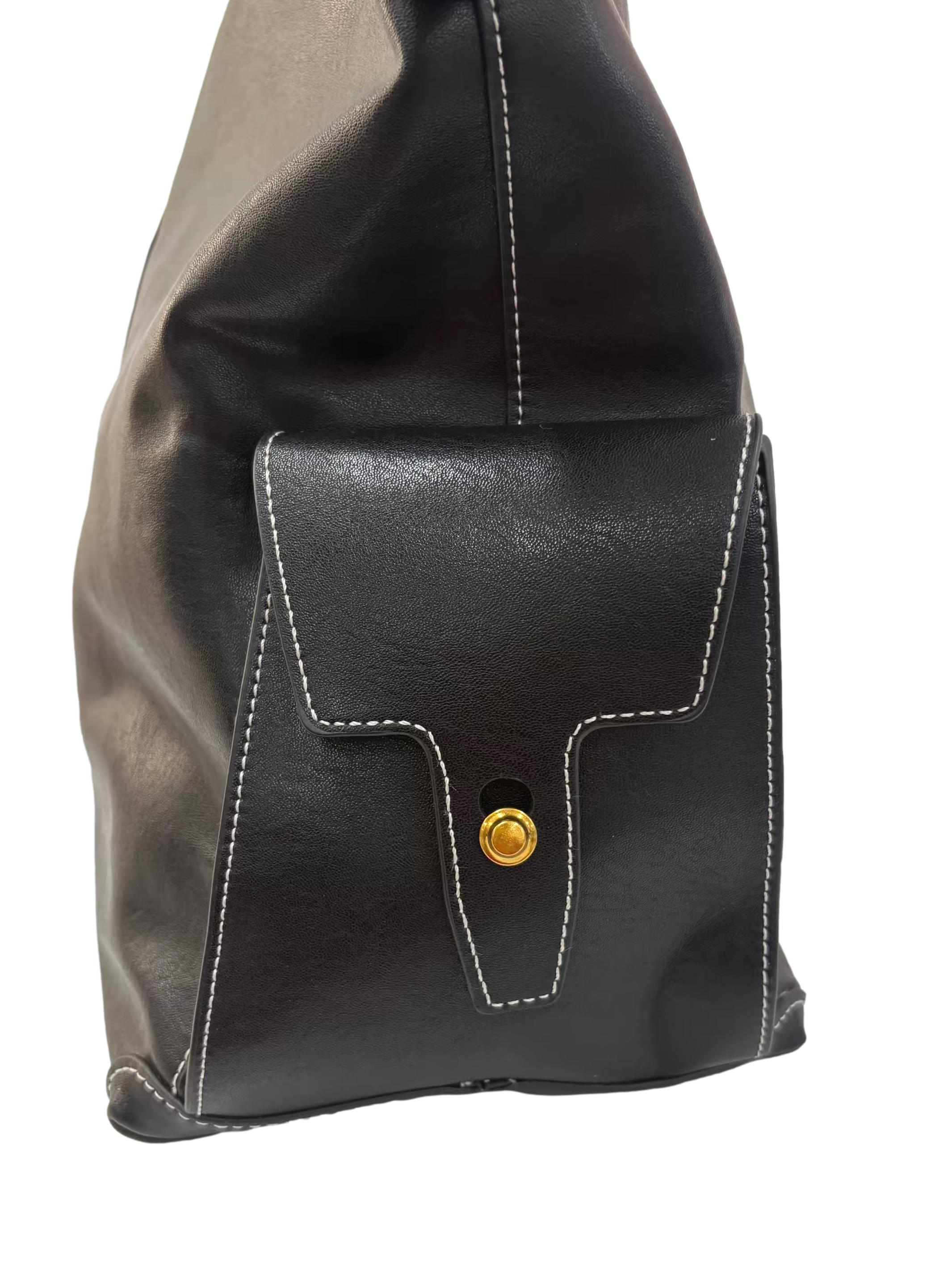Black Yore Hobo Tote Bag