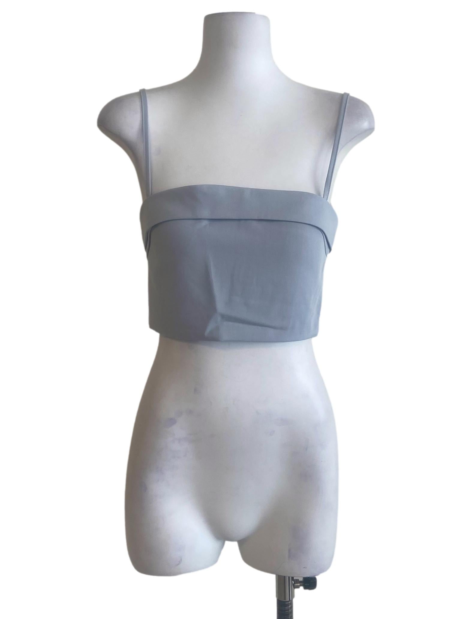 Blue Gemina Crop Padded Top