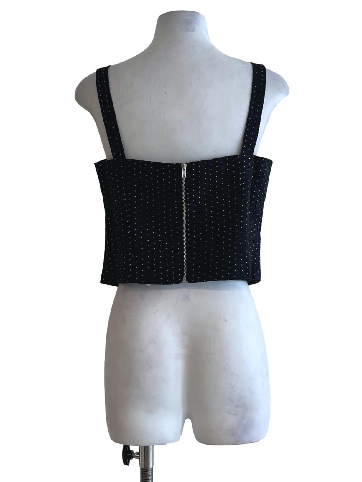 Black Polka Dot Sleeveless Top