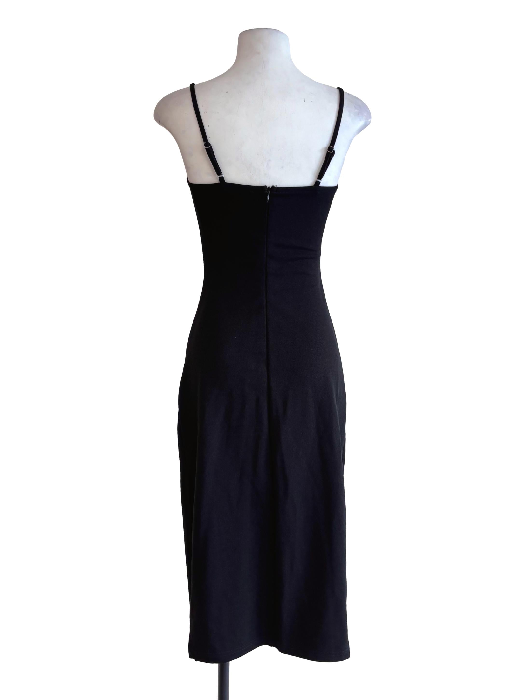 Black Spaghetti Strap Ruched Dress