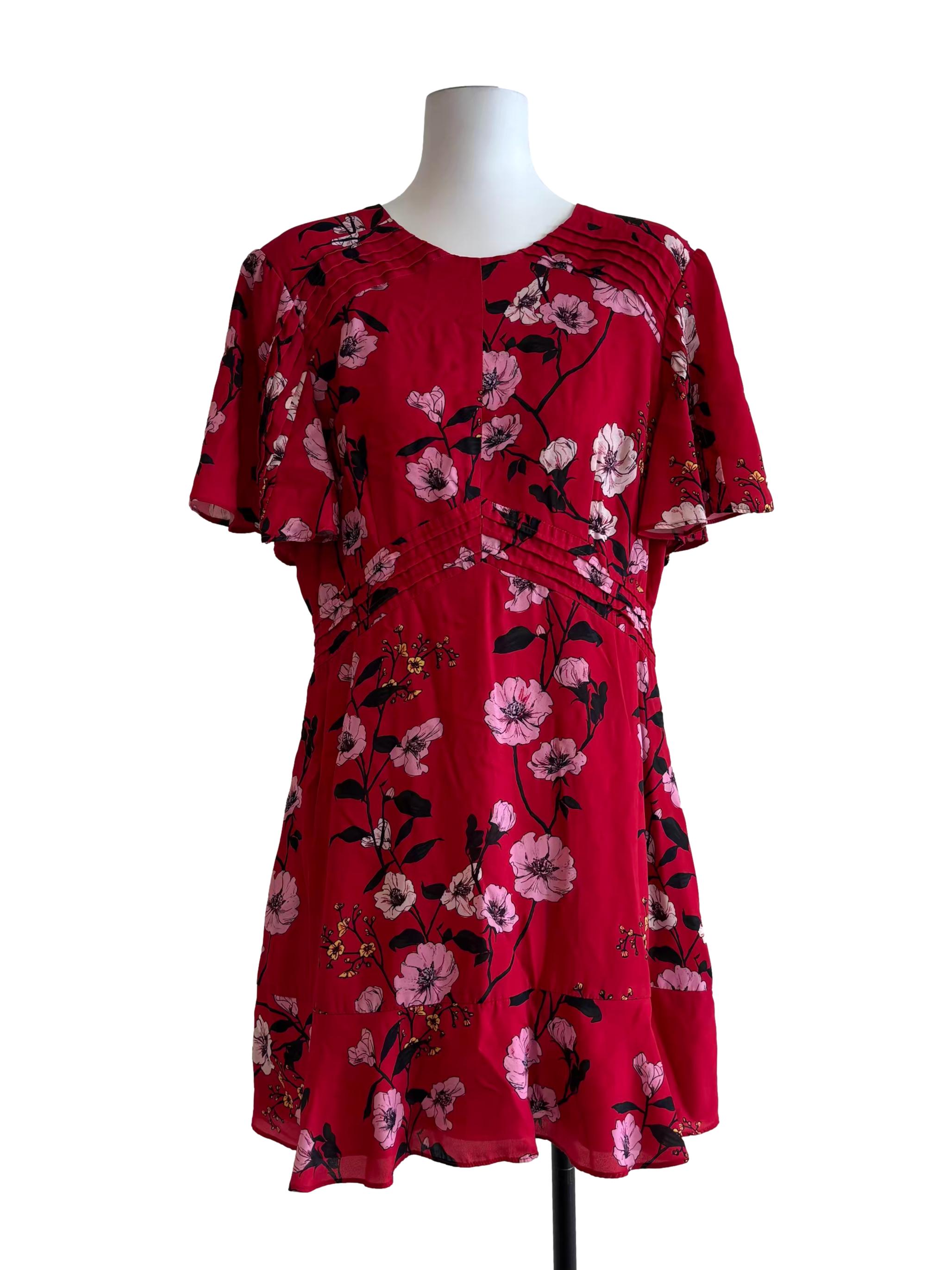 Candy Red Floral Mini Dress