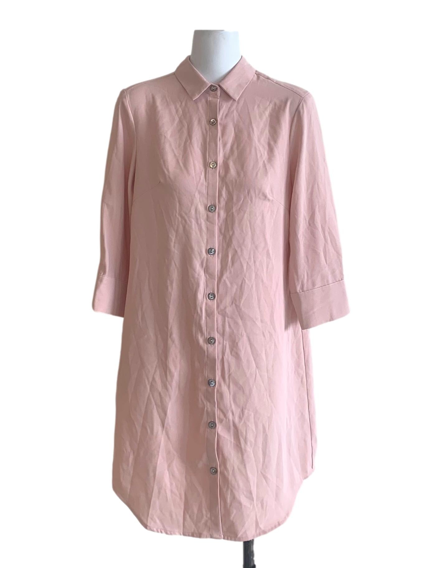 Blush Pink Collared Shirt Dress LB