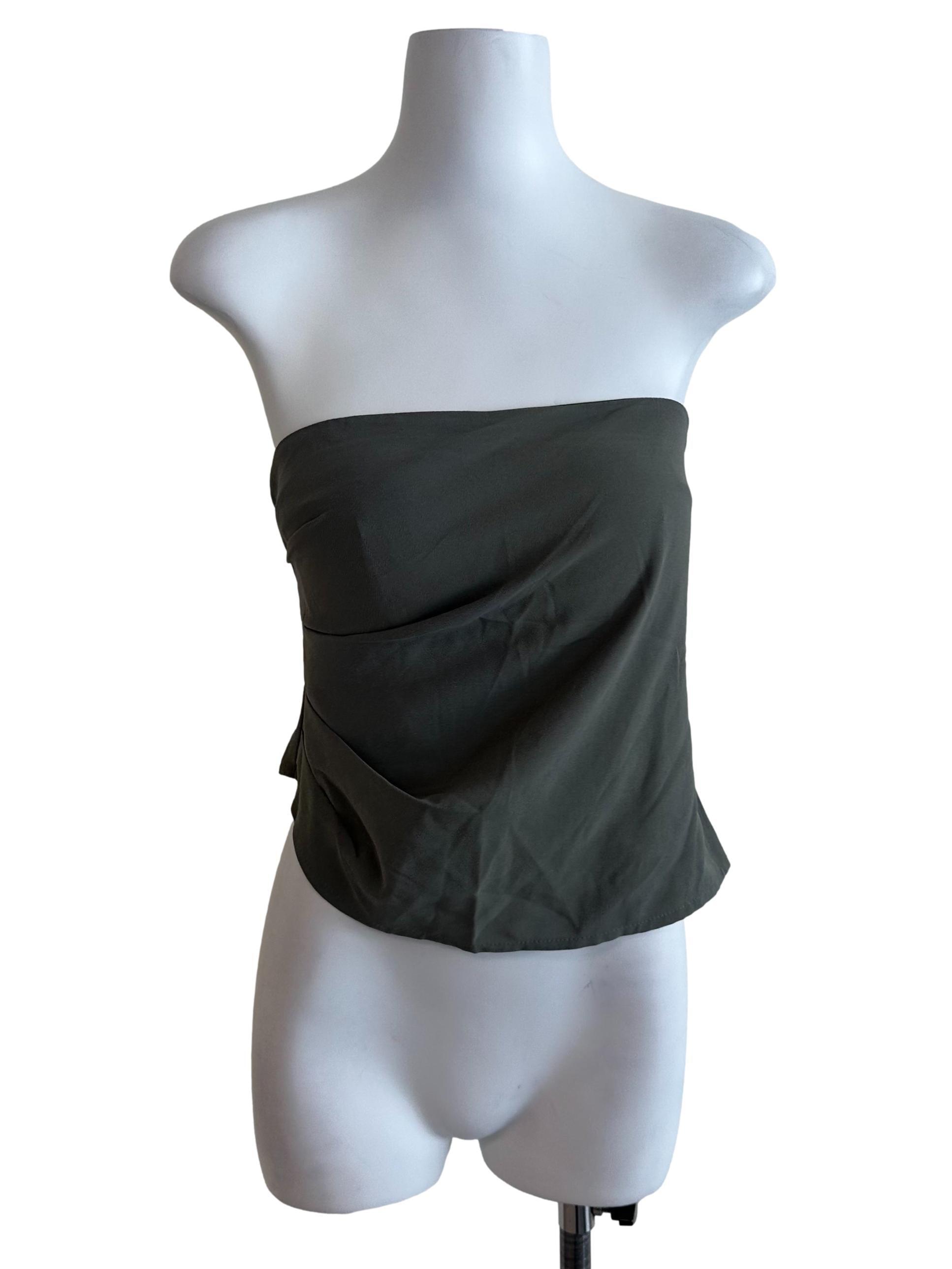 Moss Green Asymmetric Tube Top