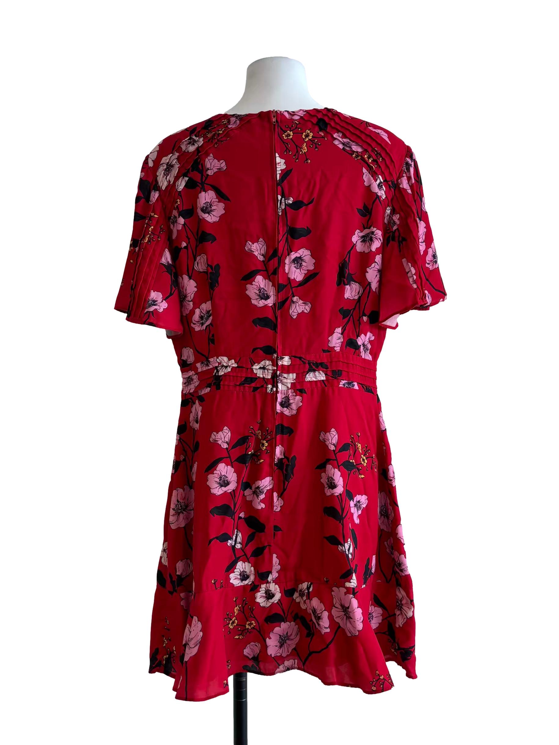 Candy Red Floral Mini Dress
