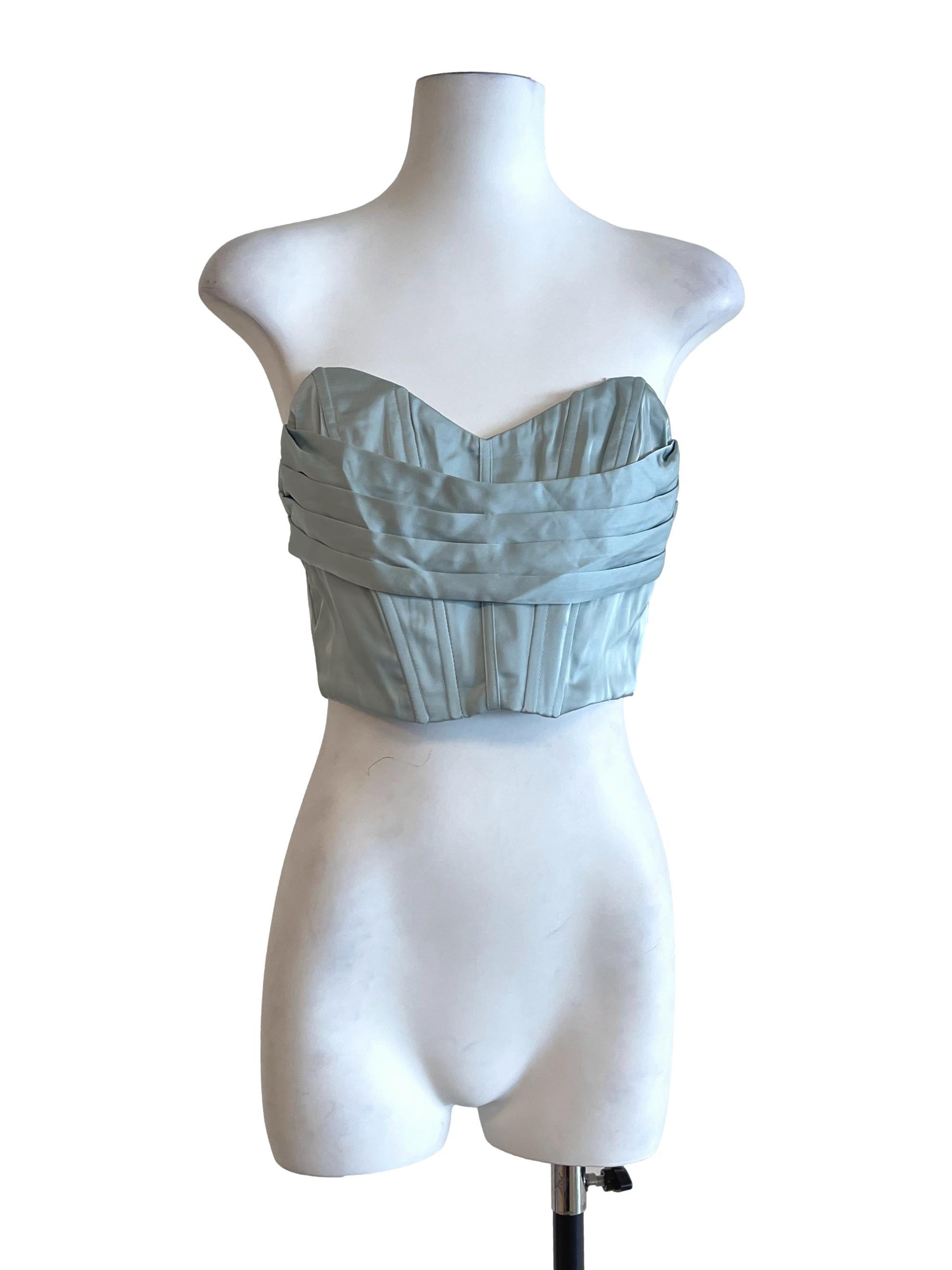 Turquoise Green Strapless Top