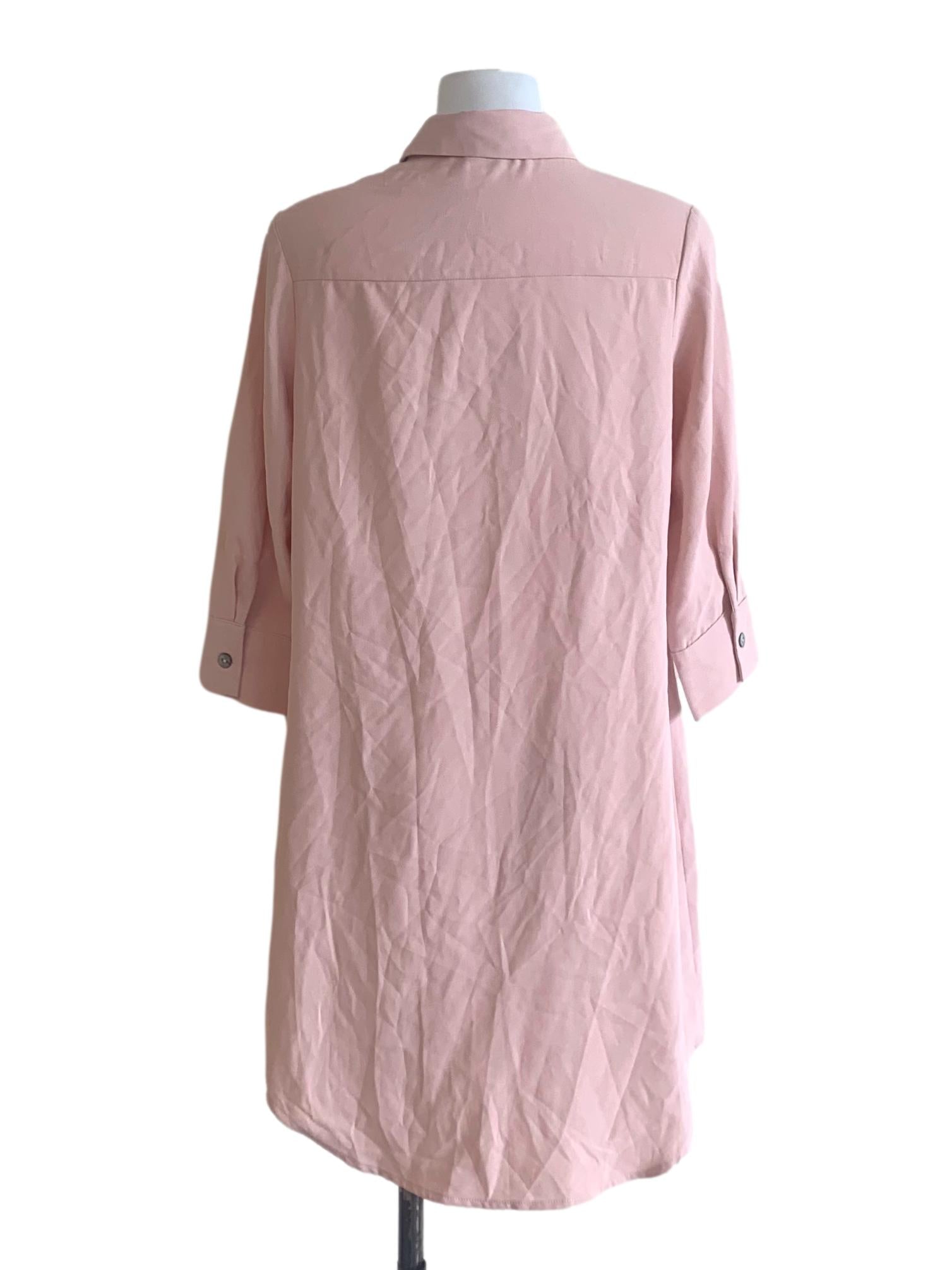 Blush Pink Collared Shirt Dress LB