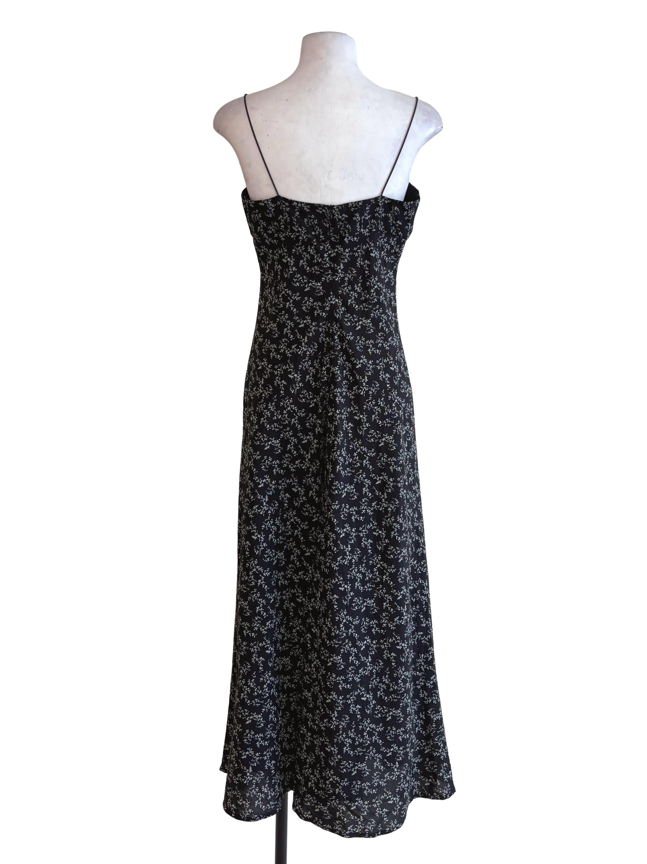 Black Floral Spaghetti Strap Dress