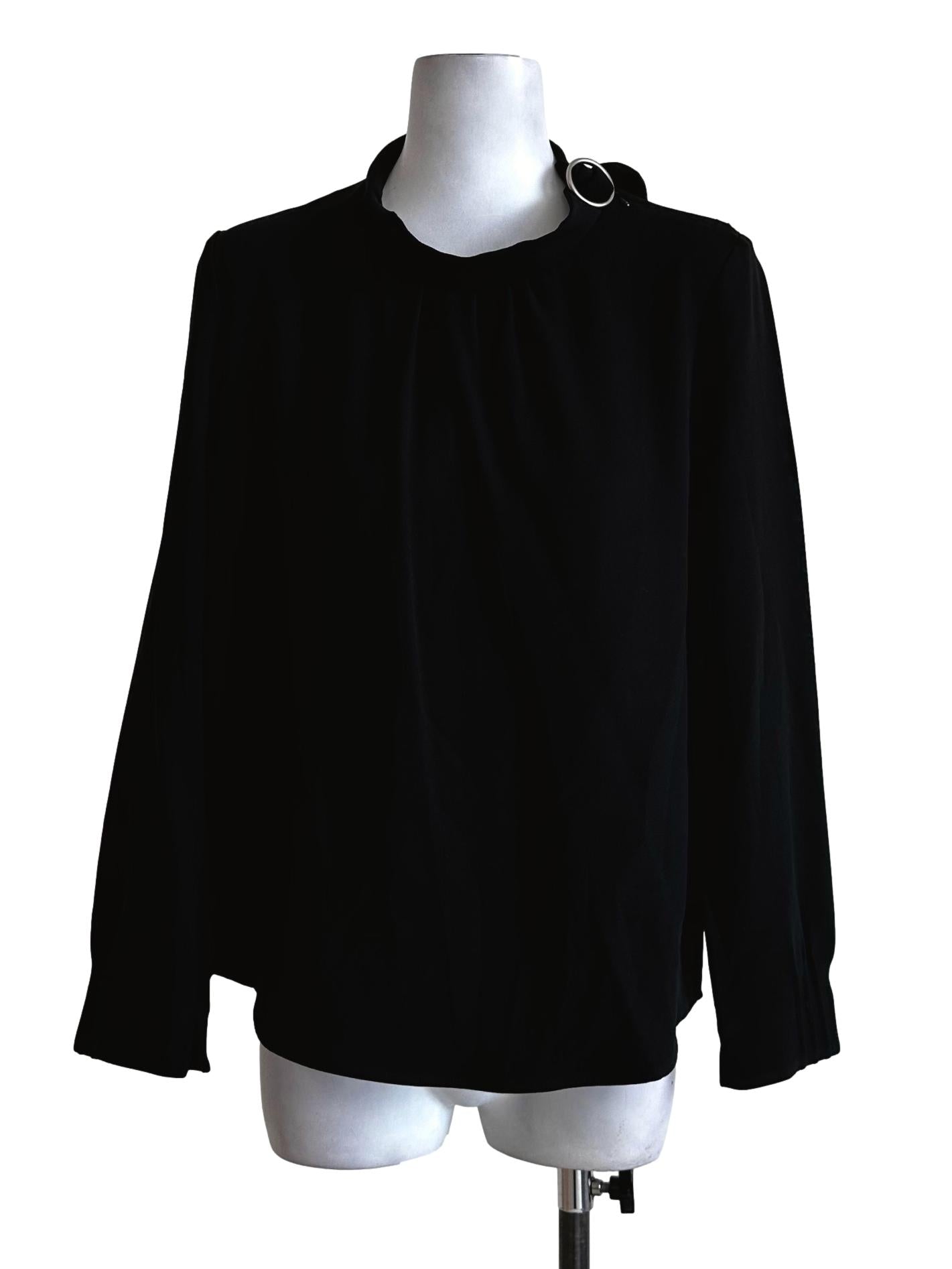 Black Long Sleeves Blouses