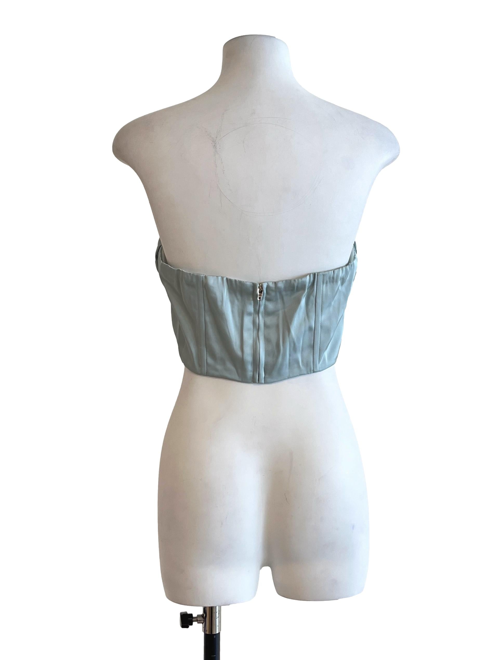 Turquoise Green Strapless Top