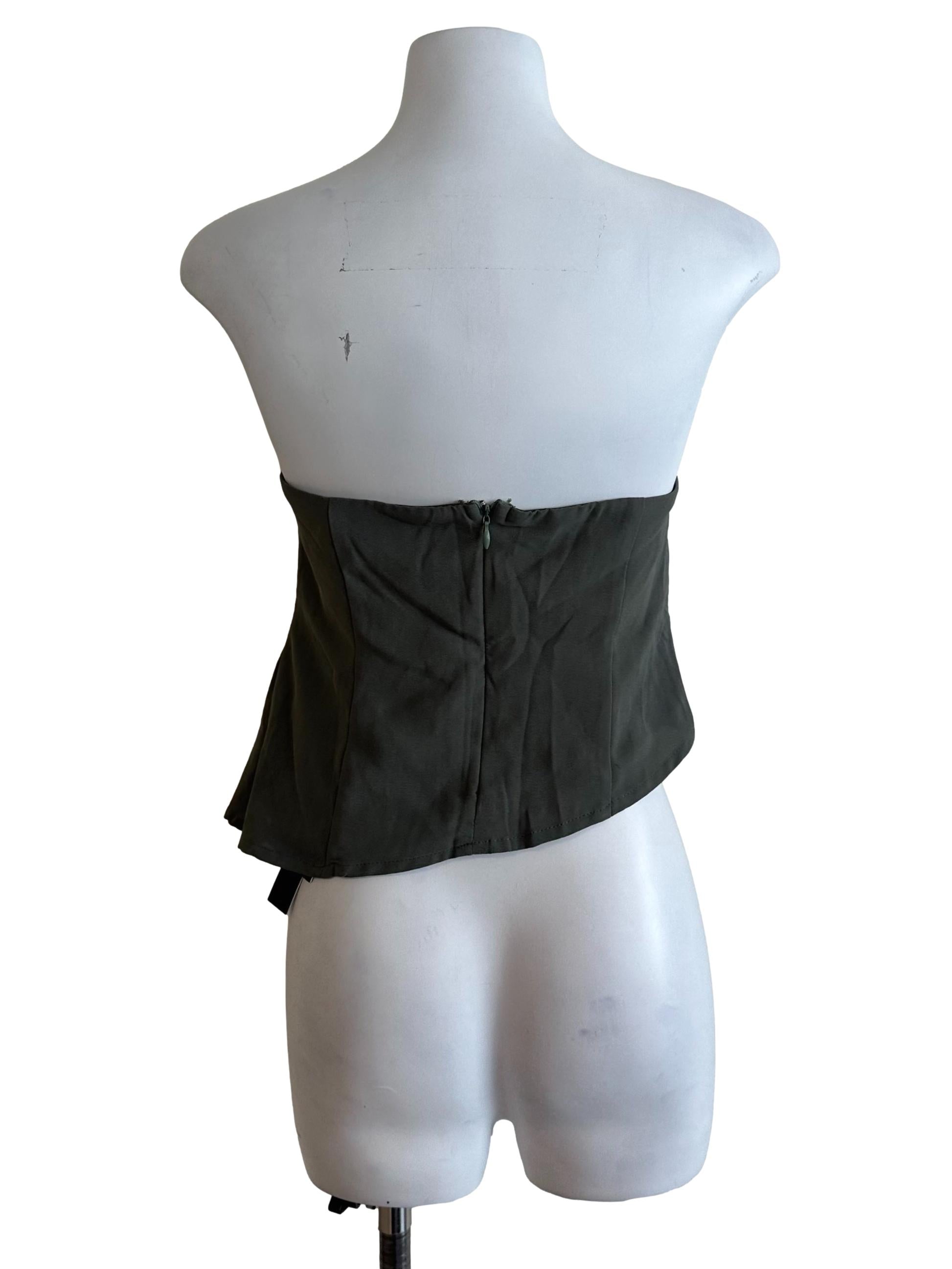 Moss Green Asymmetric Tube Top
