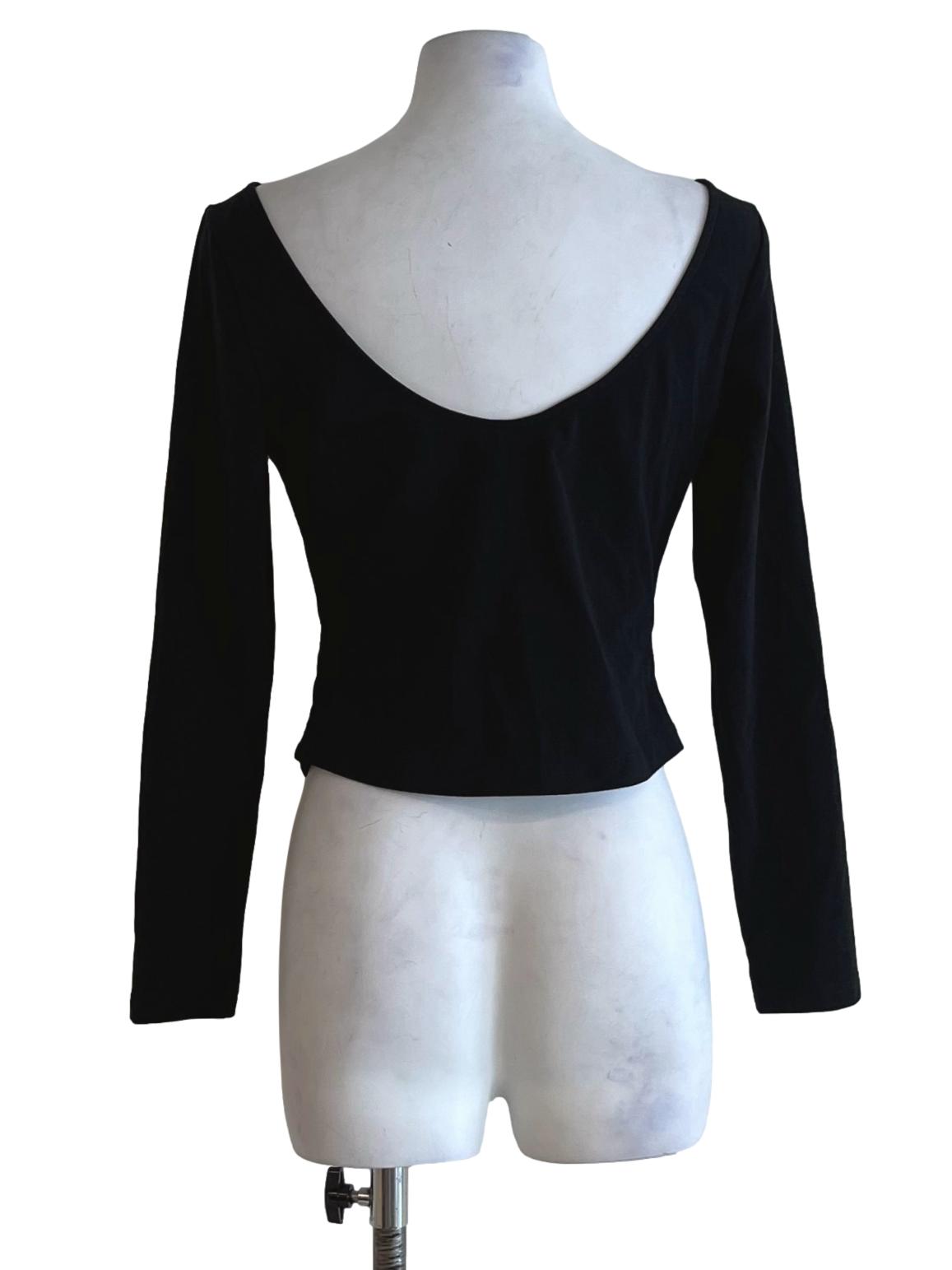 Black Sabrina Neckline Blouse
