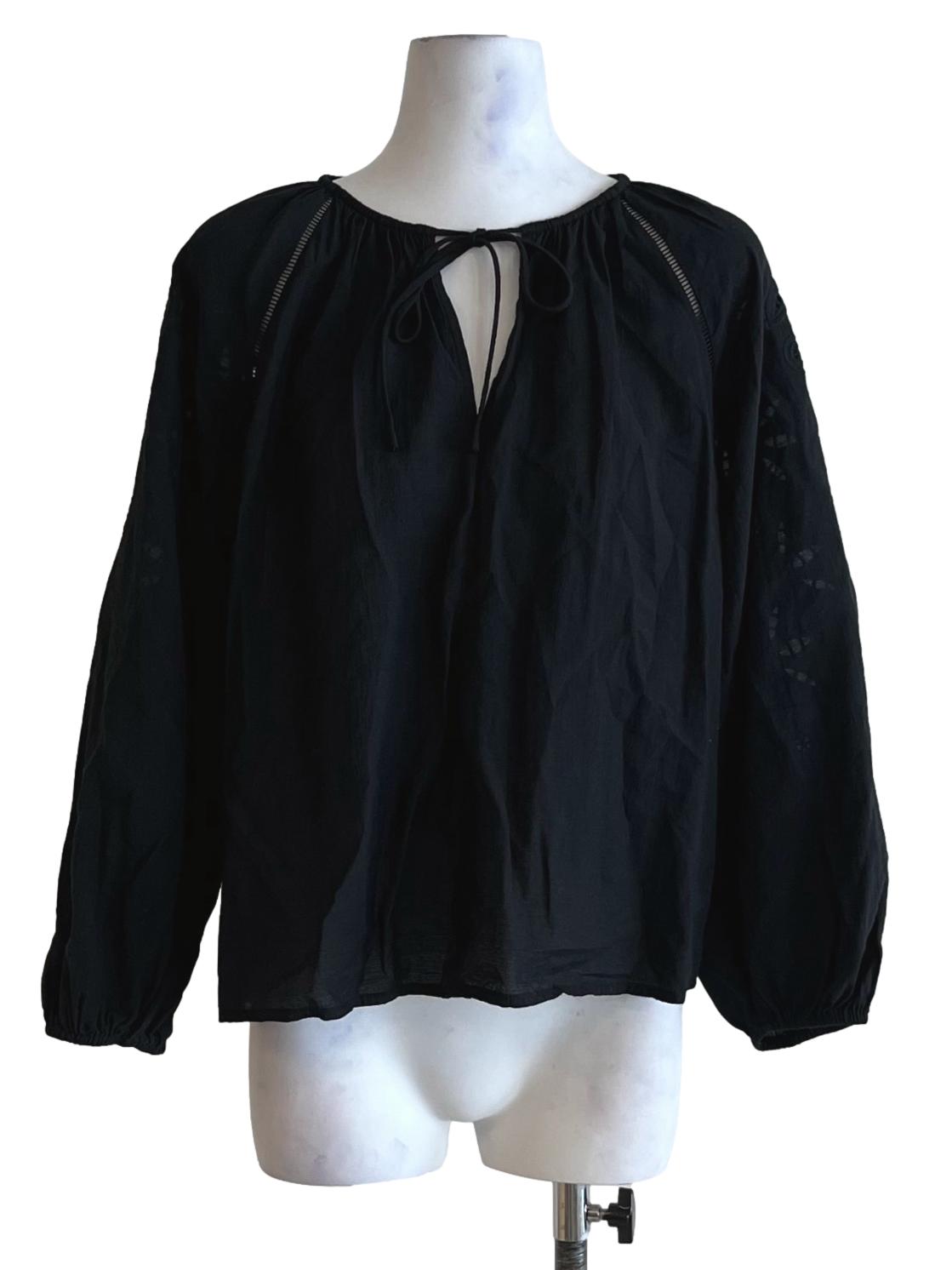 Black Jewel Neckline Blouse
