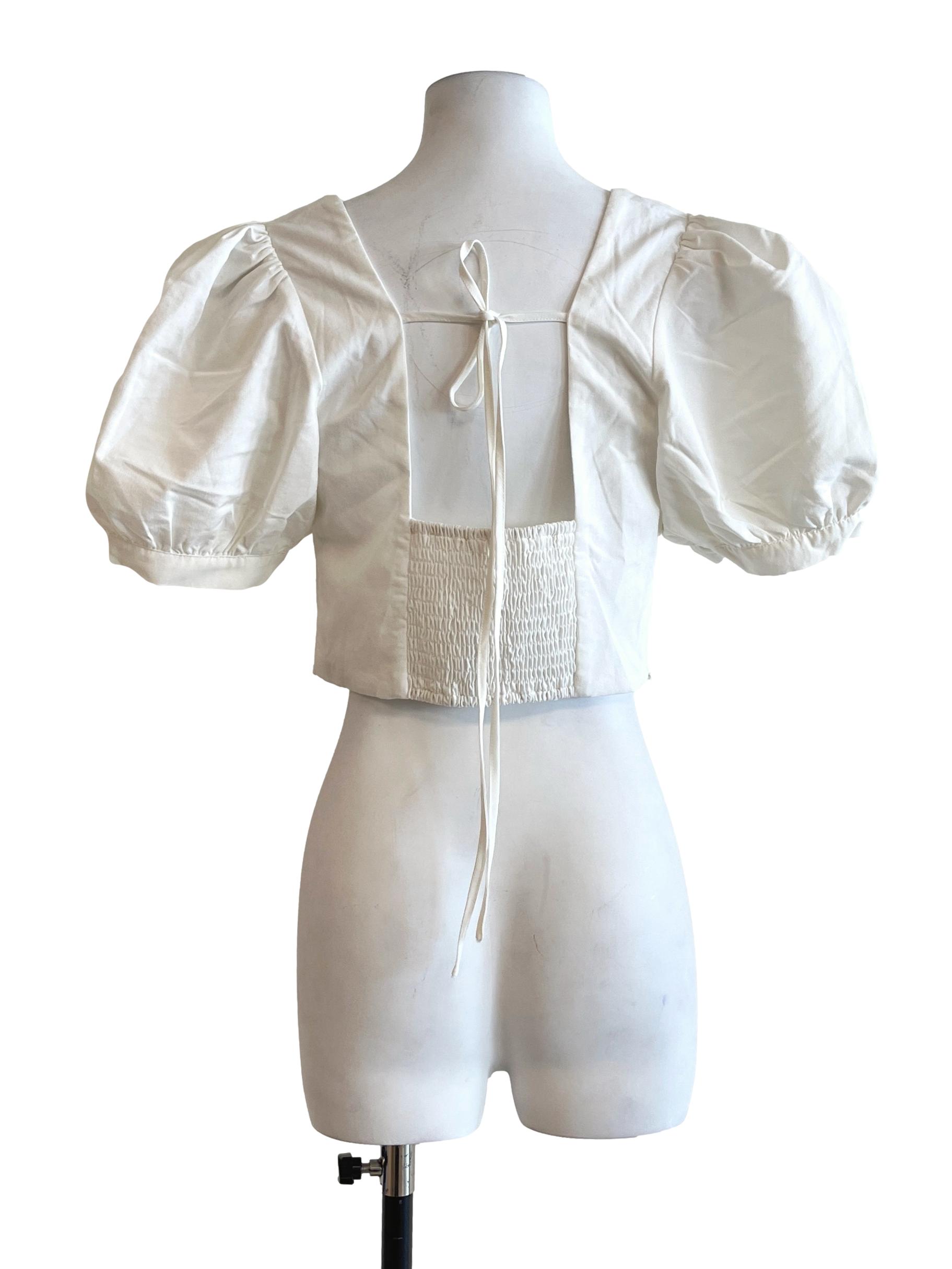 Daisy White Square Cropped Top