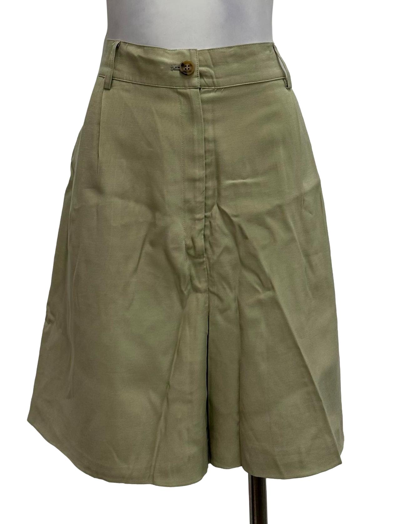 Sage Green High Waisted Rayon Shorts