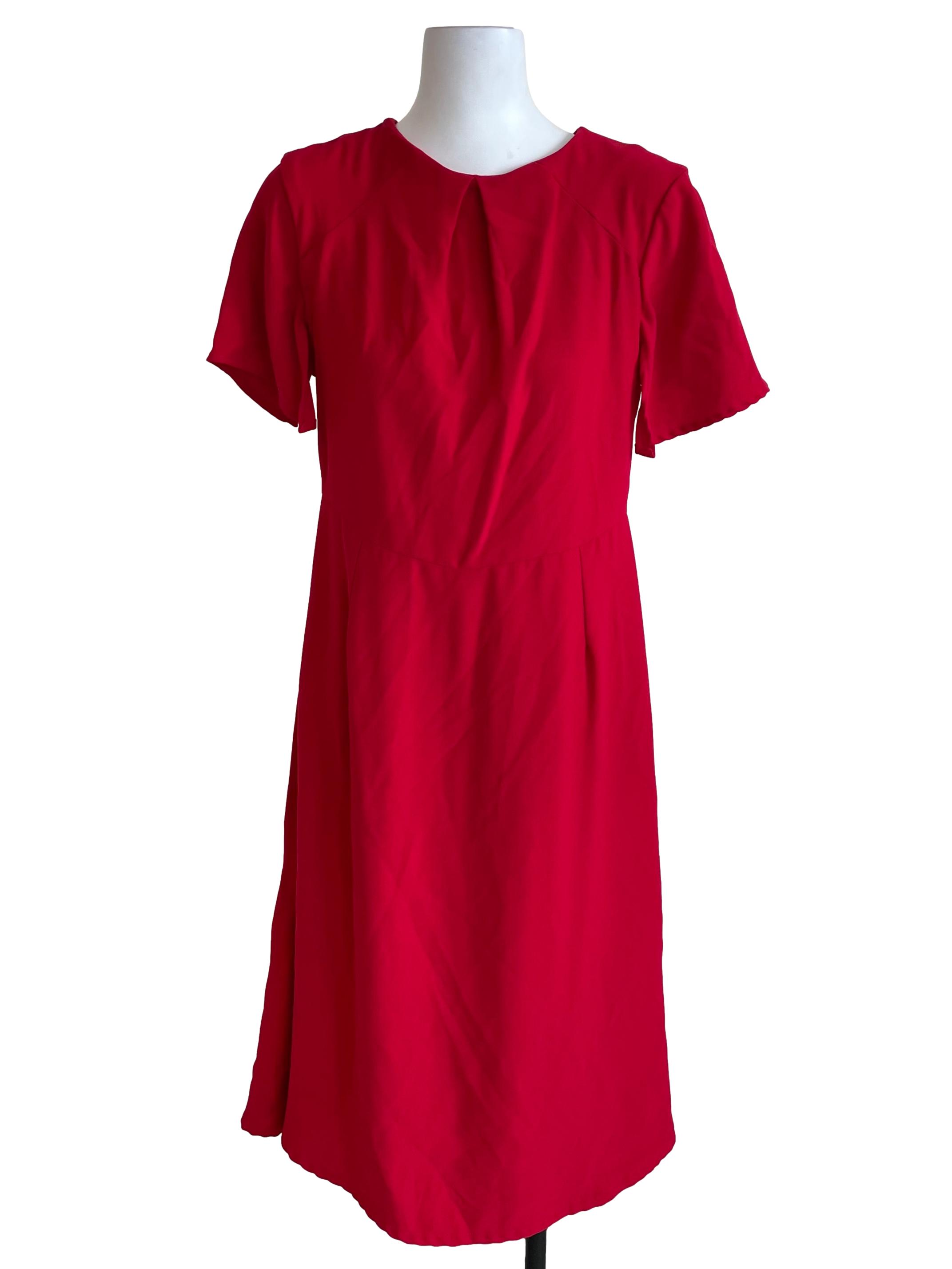 Bright Crimson Red Slit Sleeves Dress
