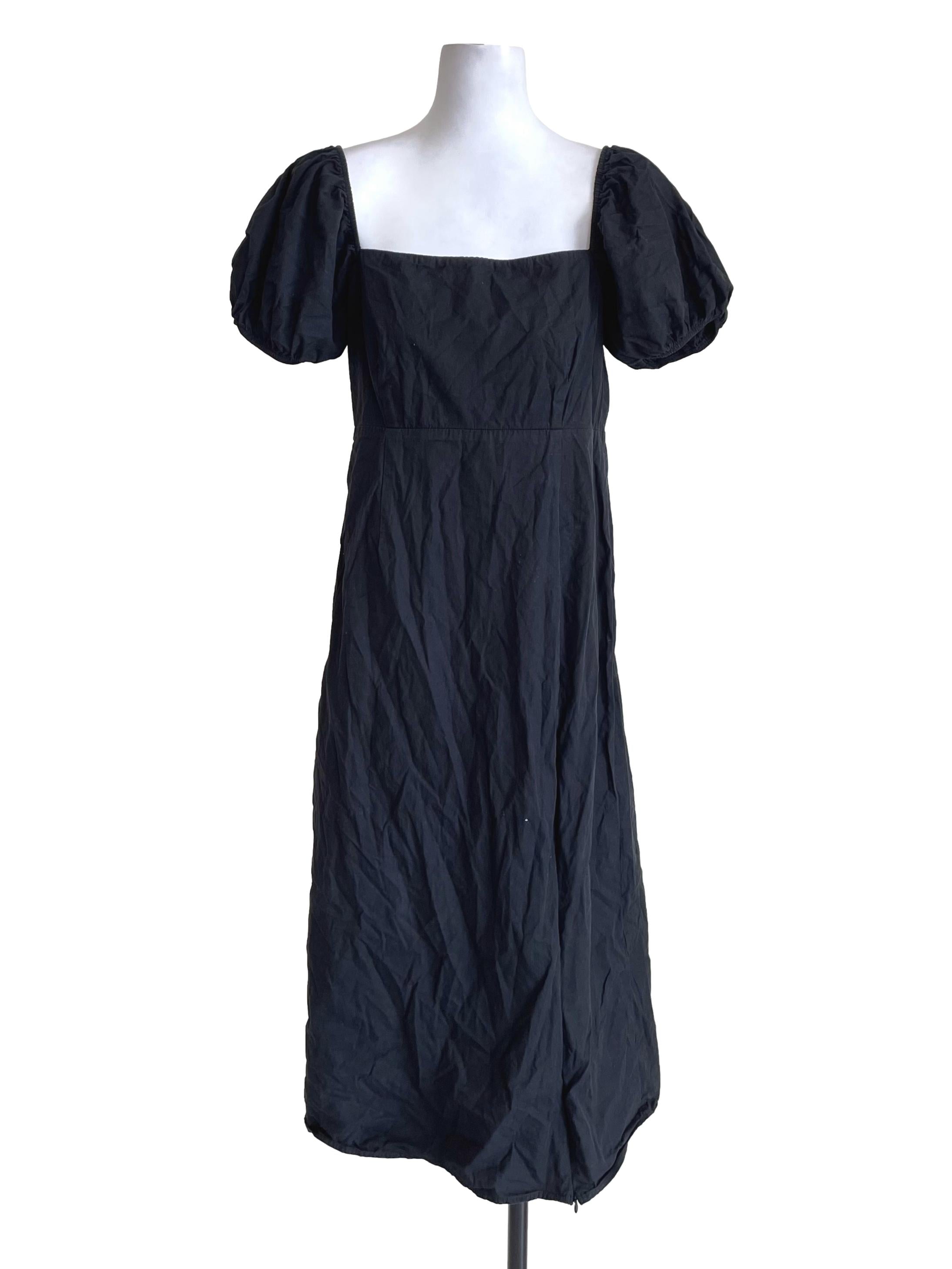 Charcoal Puff Sleeves Dress