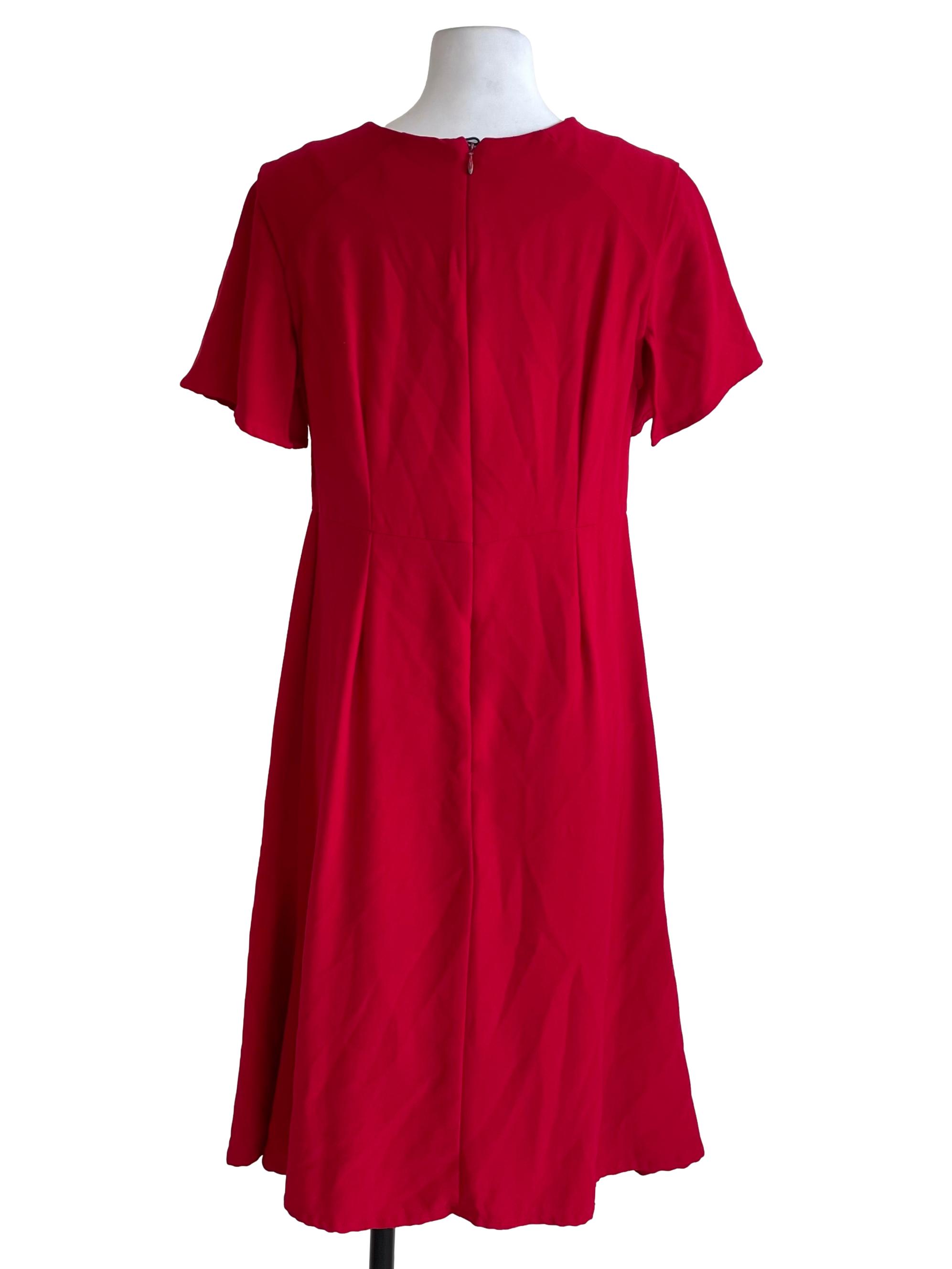 Bright Crimson Red Slit Sleeves Dress