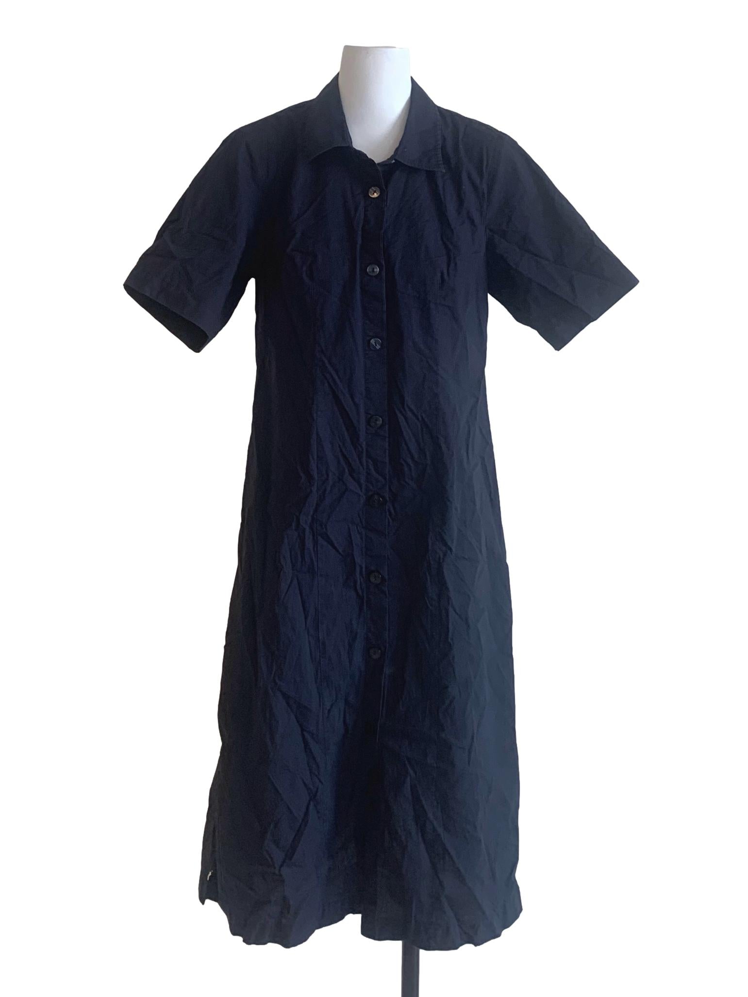 Berry Blue Collared Shirt Dress