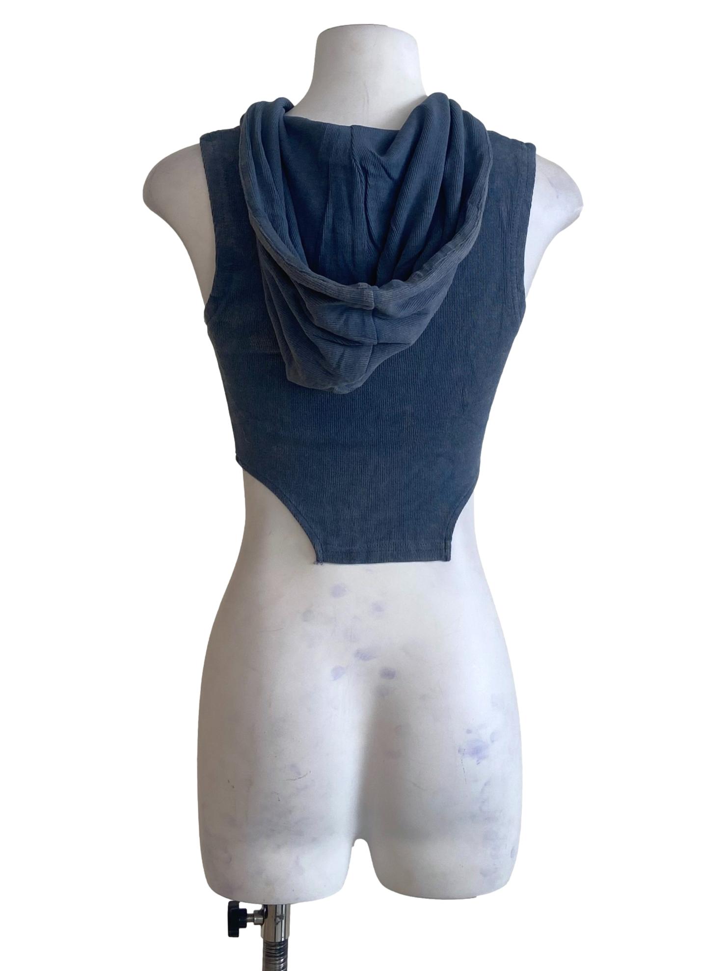 Blue Mardi Hoodie Zip Up Top
