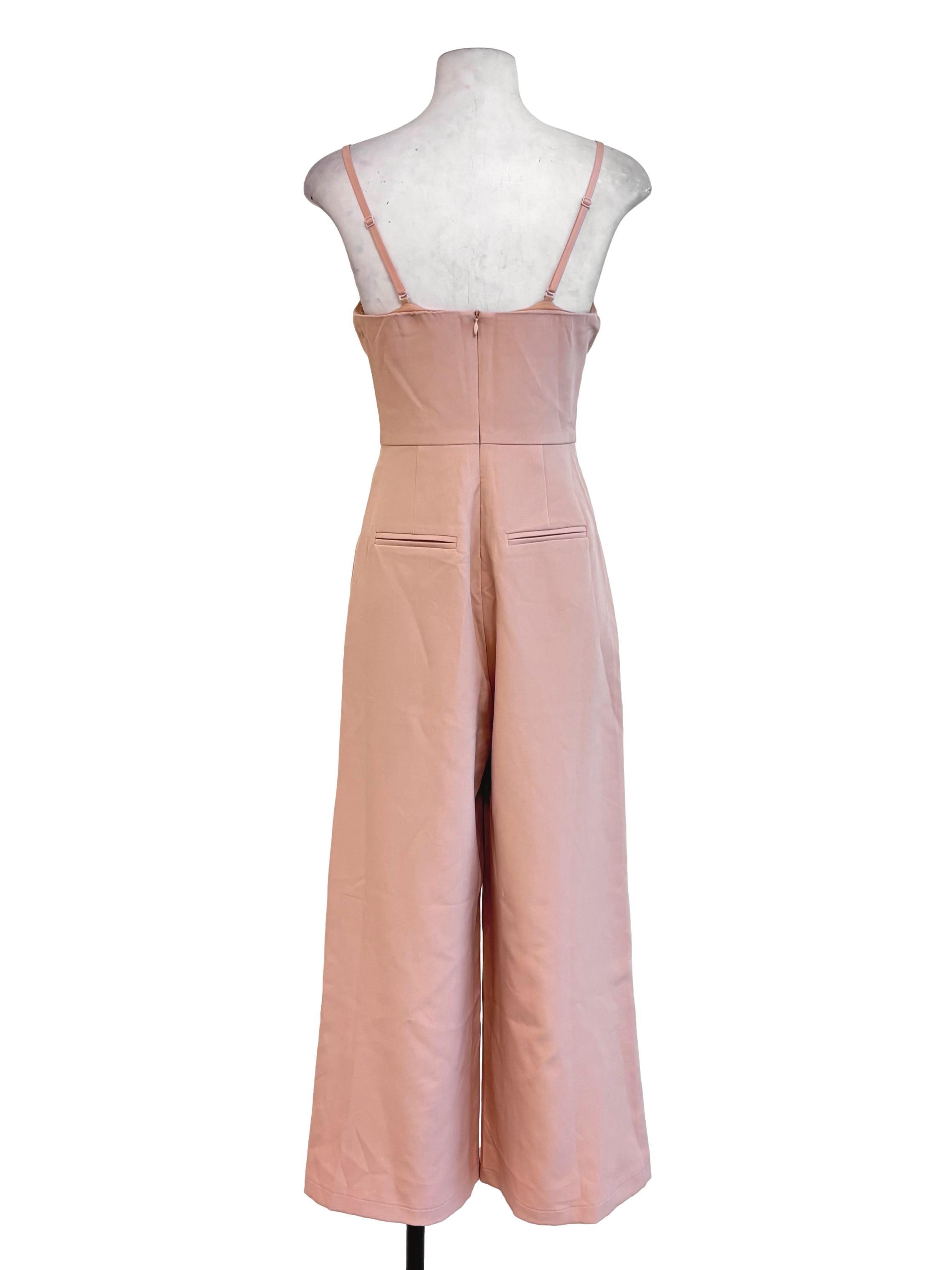 Punch Pink Sweetheart Pleats Jumpsuit