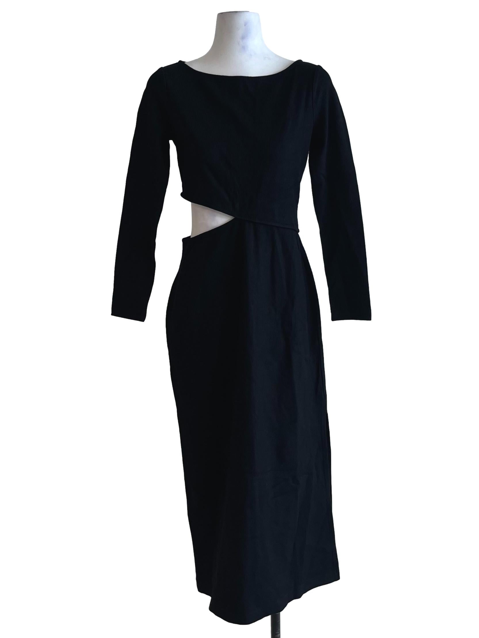 Black Jewel Neckline Empire Dress