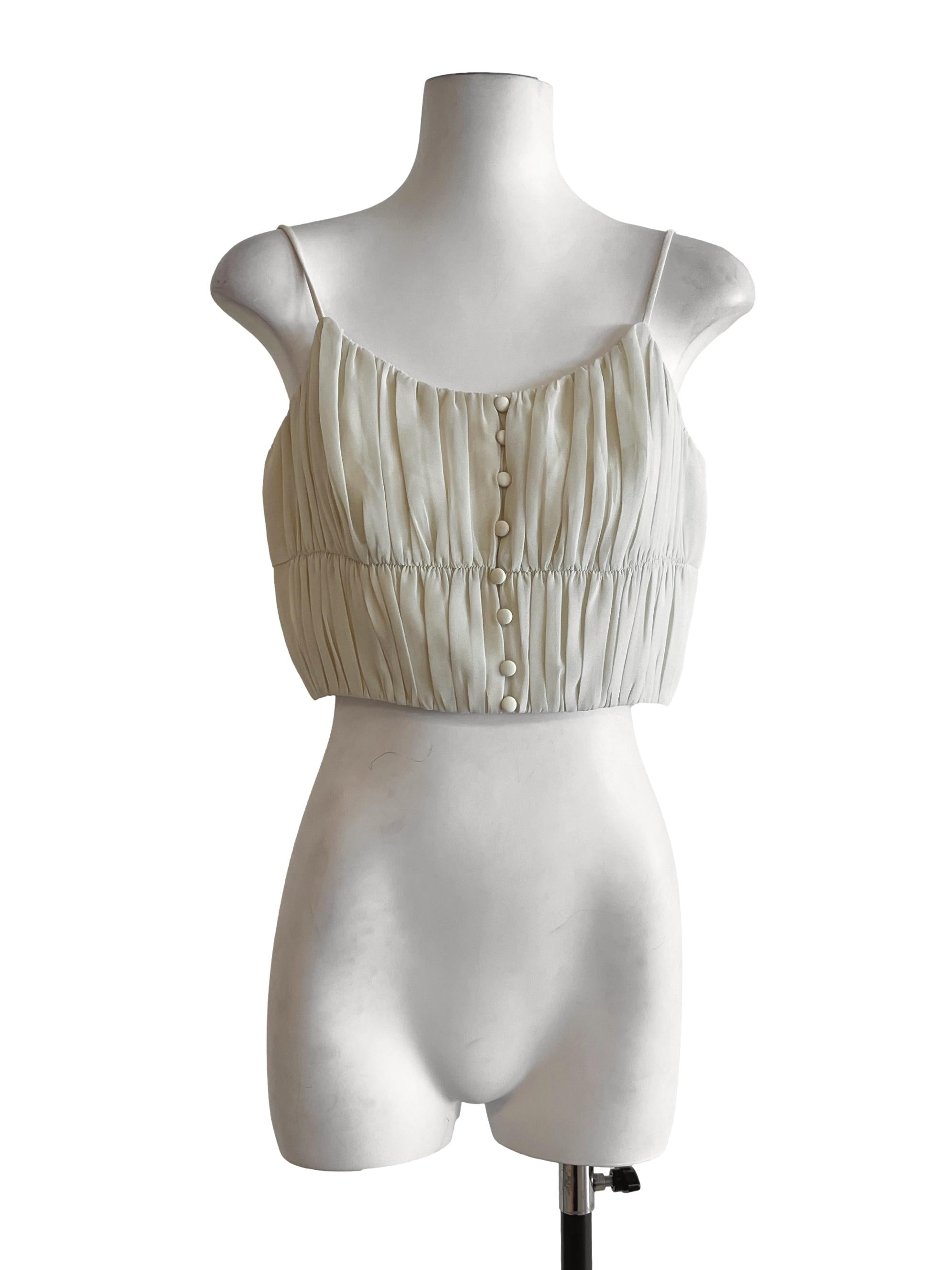 Ivory White Scoop Sleeveless Top LB