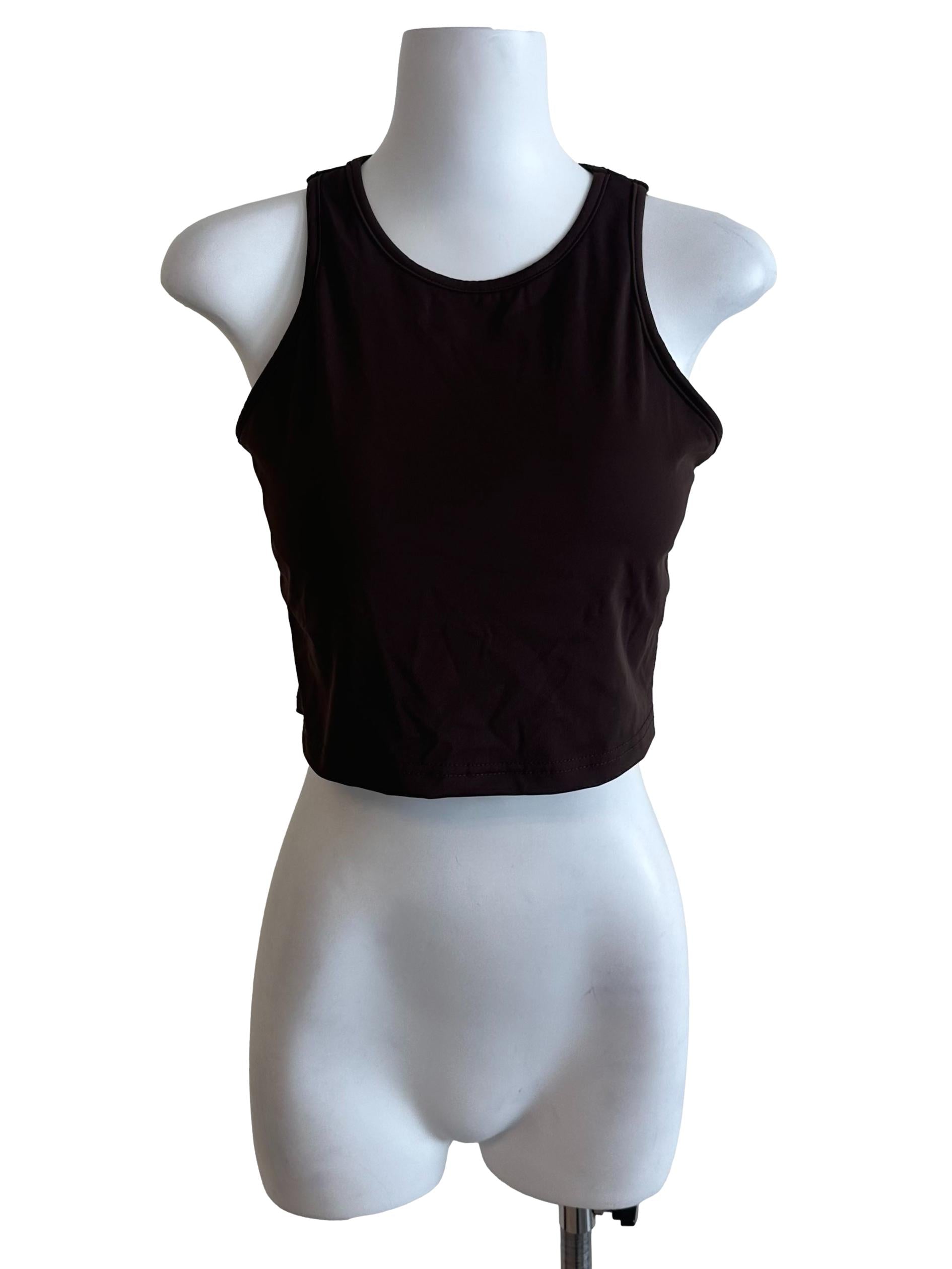 Dark Brown Round Neck Tank Top