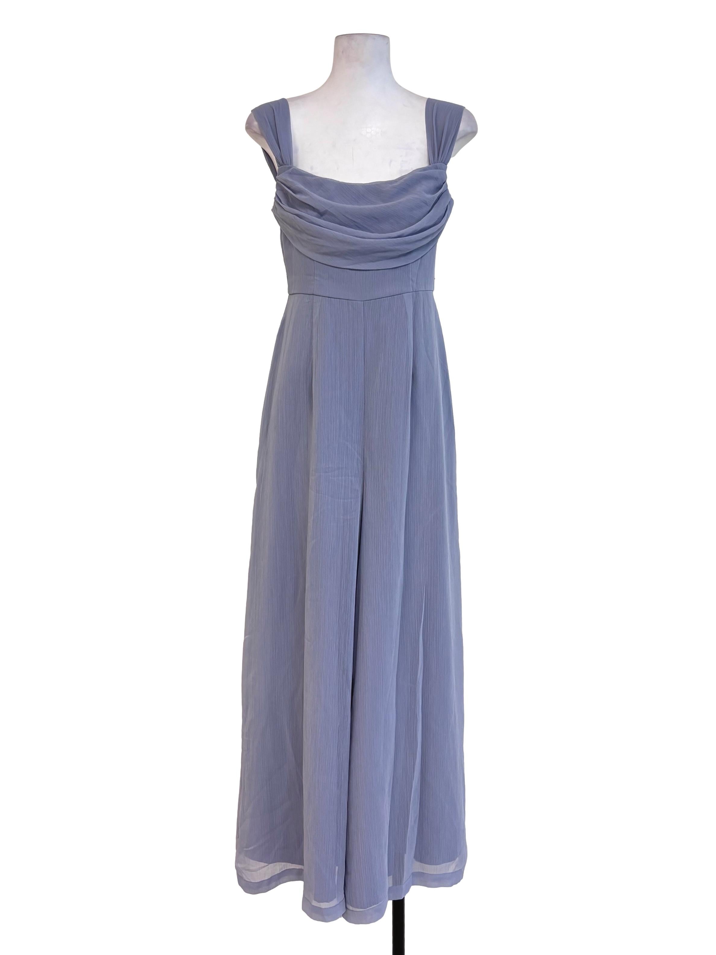 Stone Blue Draped Jumpsuit