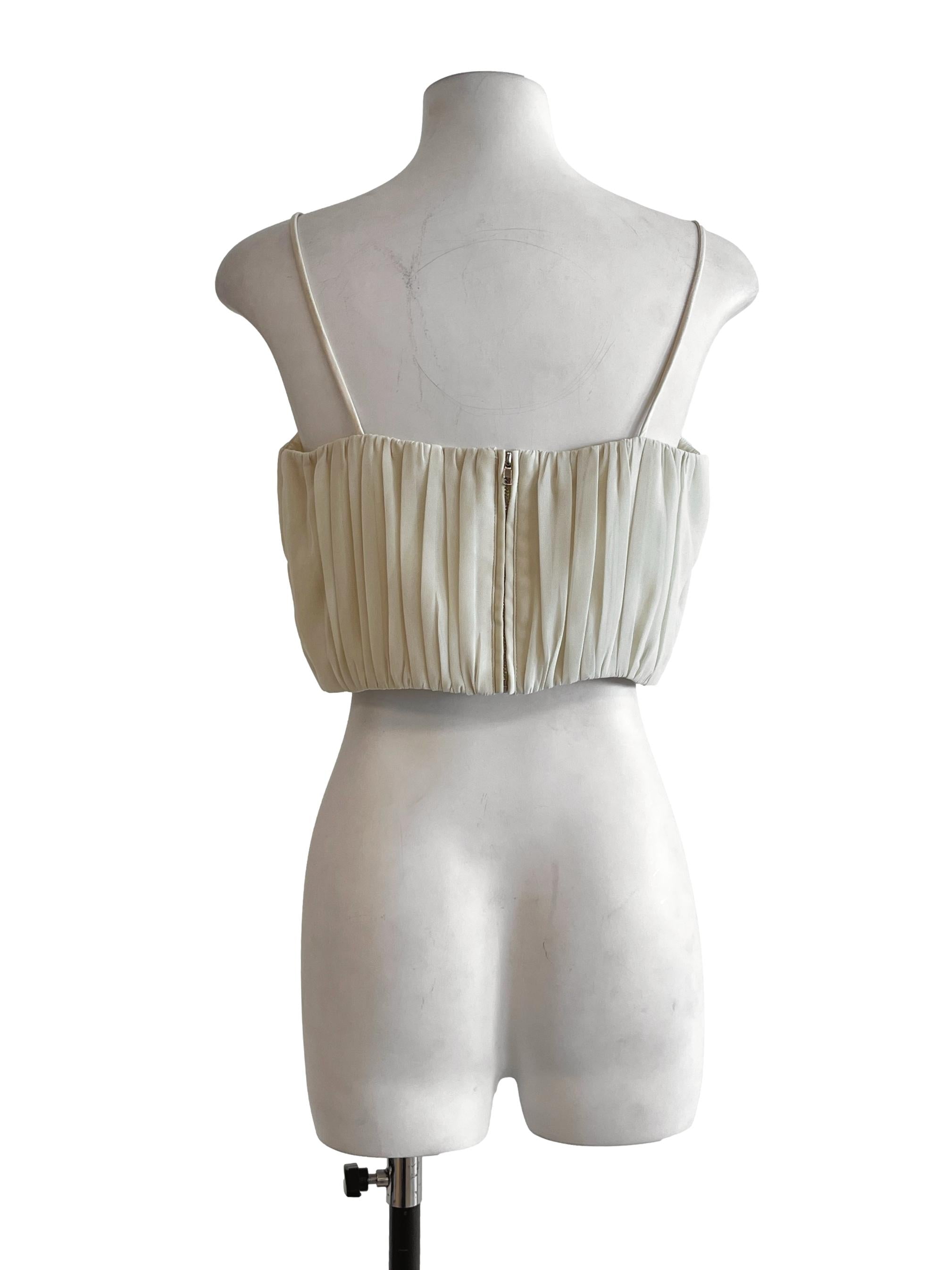 Ivory White Scoop Sleeveless Top LB