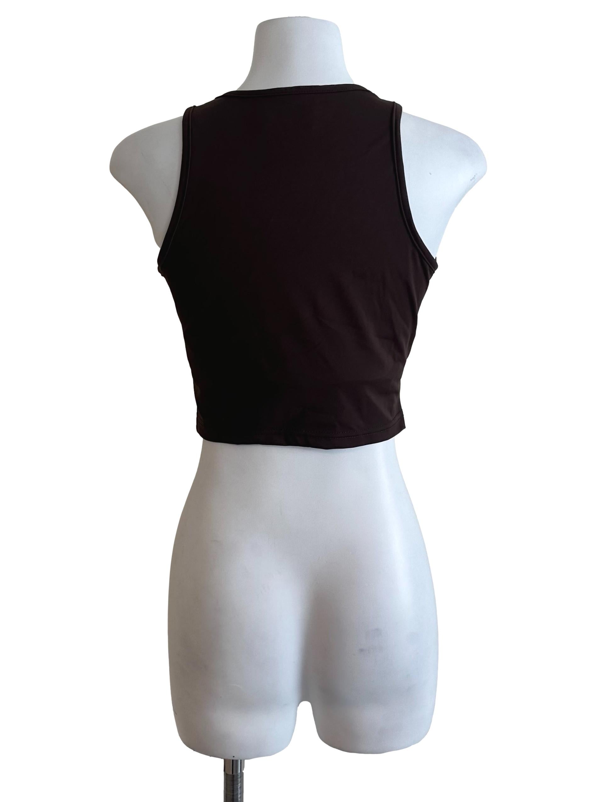 Dark Brown Round Neck Tank Top