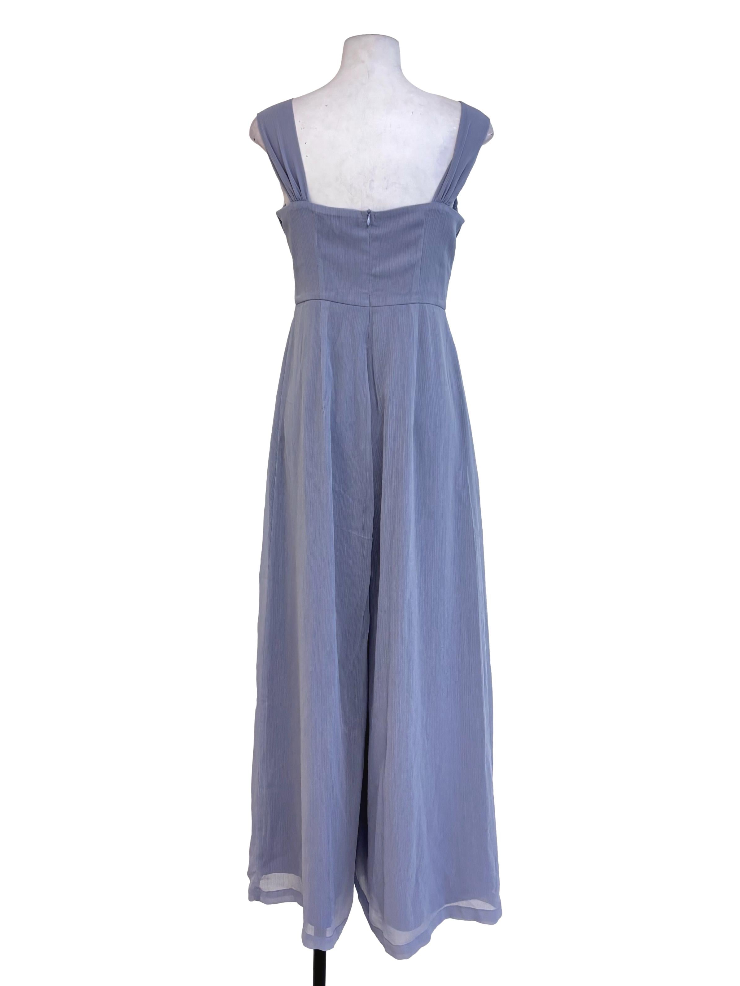 Stone Blue Draped Jumpsuit