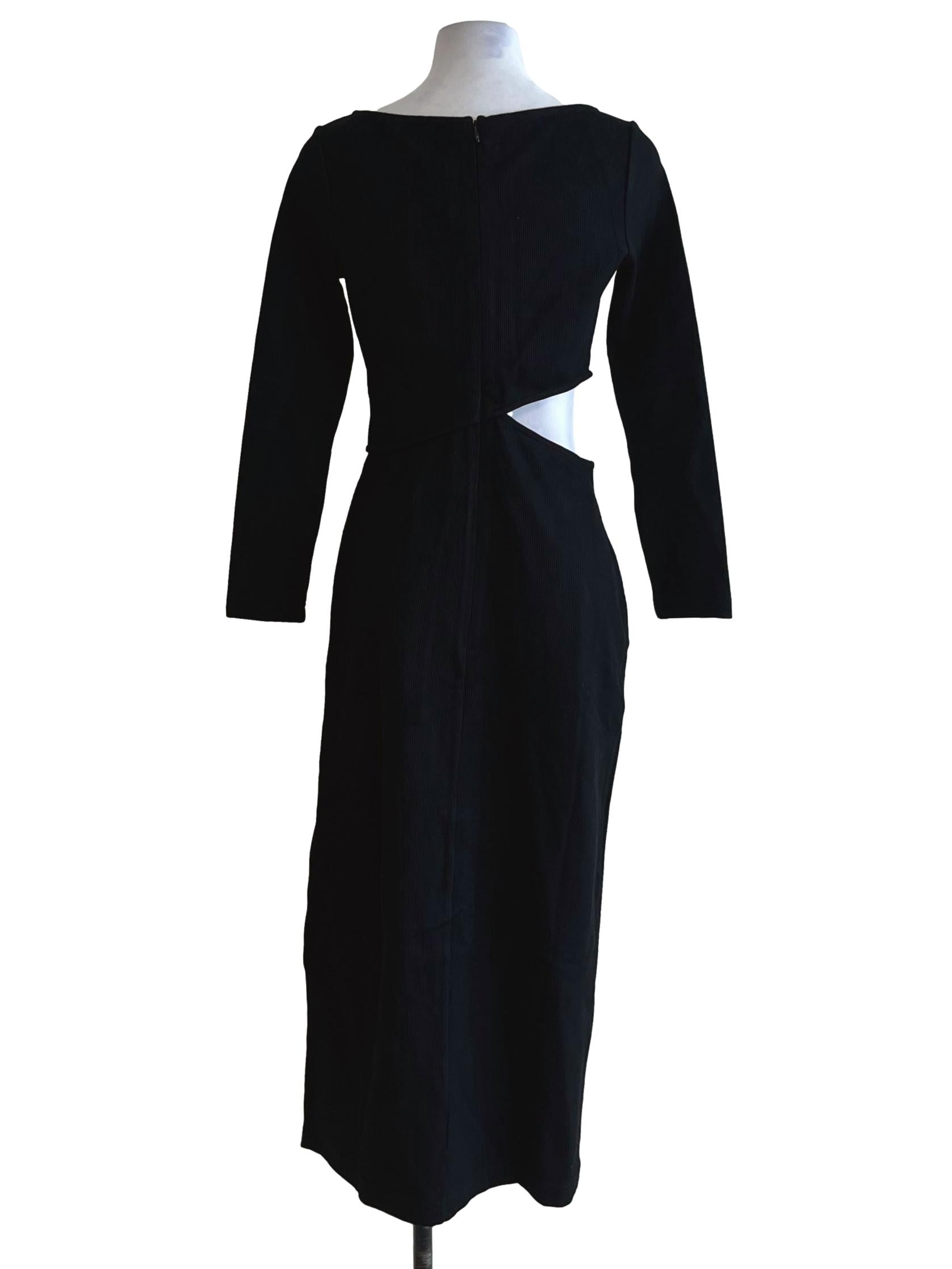 Black Jewel Neckline Empire Dress